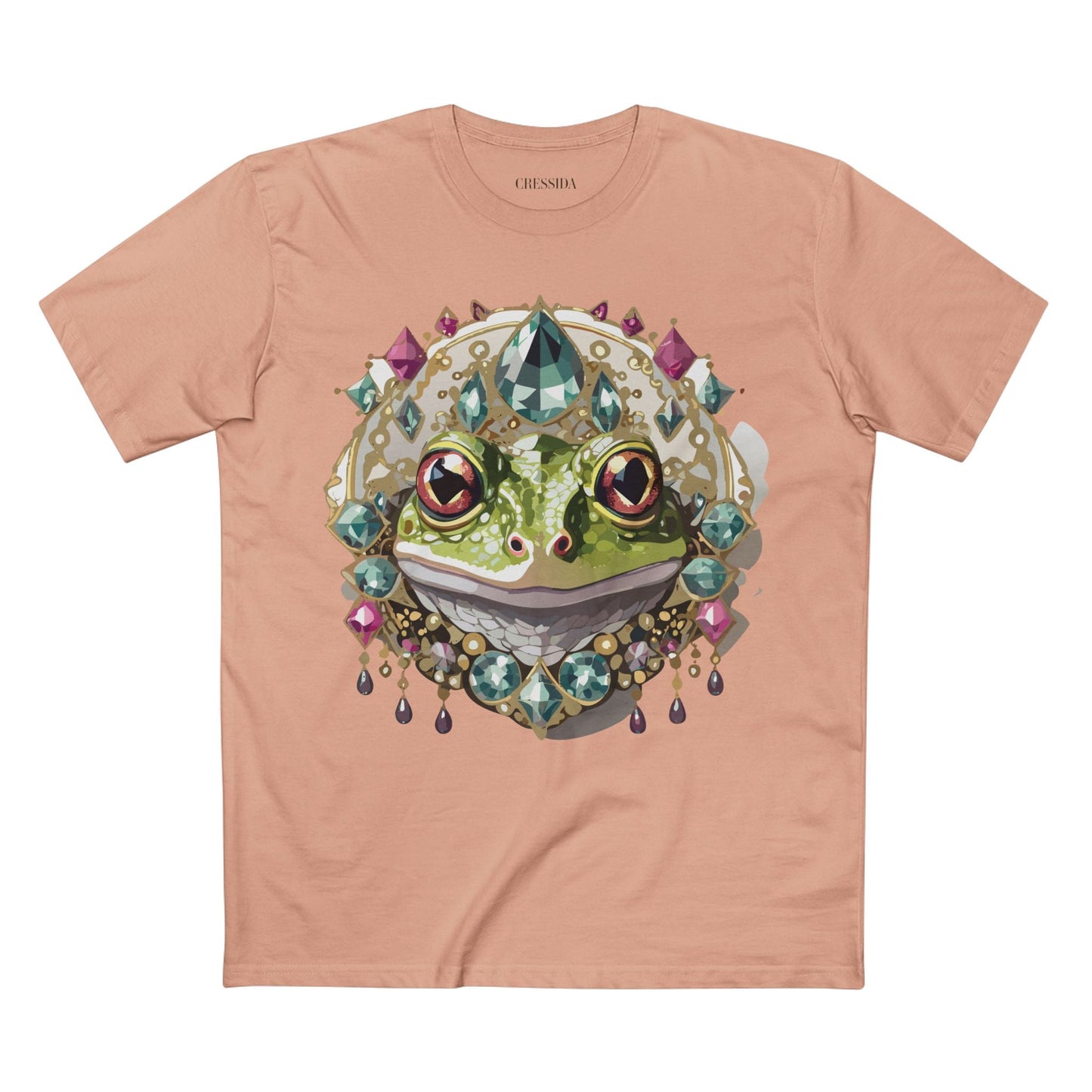 Frog Graphic Unisex 100 Cotton Tee With Unique Animal Golden Medallion Art Design 25