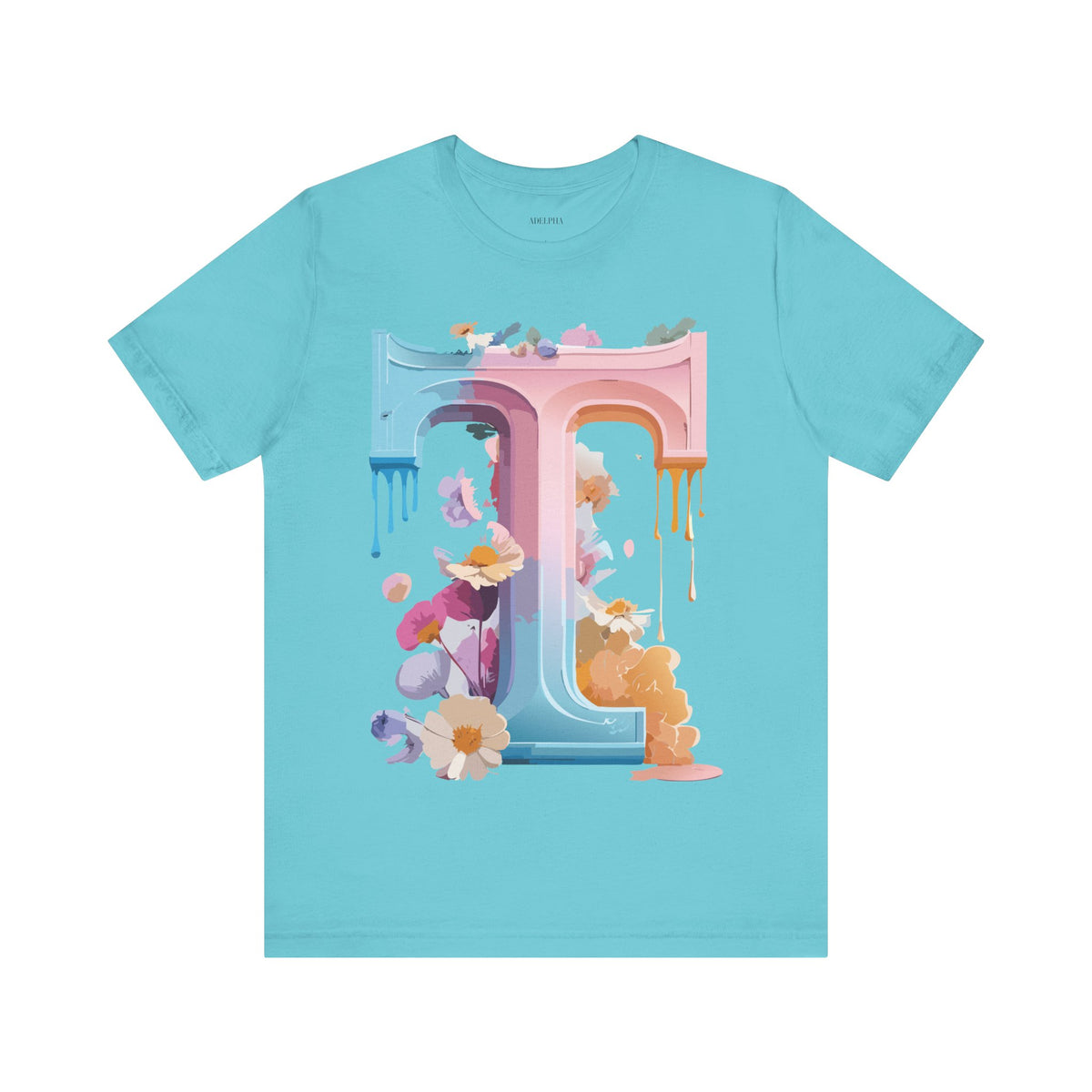 Letter T Graphic Unisex Cotton Bella+Canvas Tee with Art Letter Design