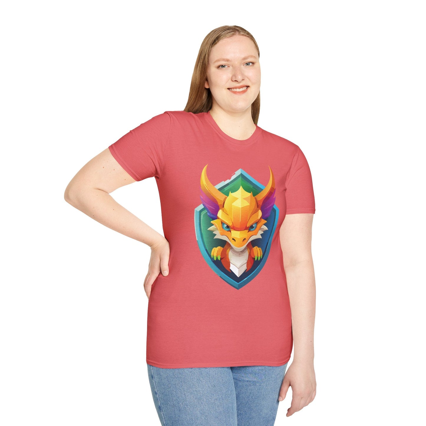 Dragon T Shirt Unisex Dragon Graphic Tee With Animal Design Soft Cotton Gildan Softstyle 64000