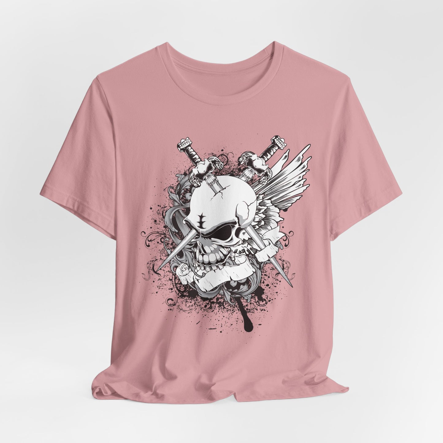 Dagger Skull Graphic Design Tee, Skull Shirt, Vintage Tees, Art Design T-Shirt, Vintage Graphic Tee, Art Shirts with Skulls