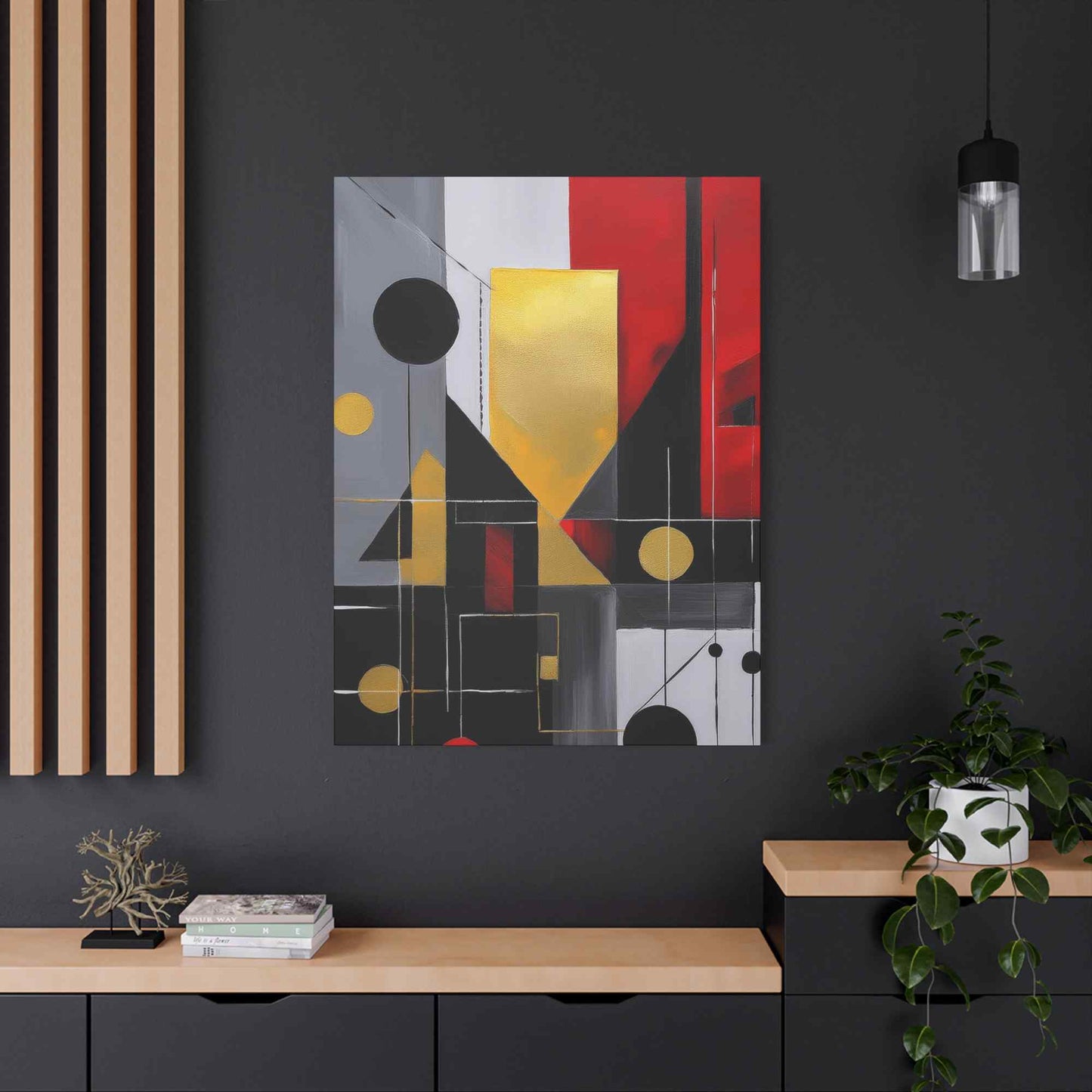 Red Abstract Painting Print Canvas 20x24,20x30,24x30, 24x32,24x36,30x40, 32x48,36x48,40x60 Pine-Wood Inner Frame ABS-22
