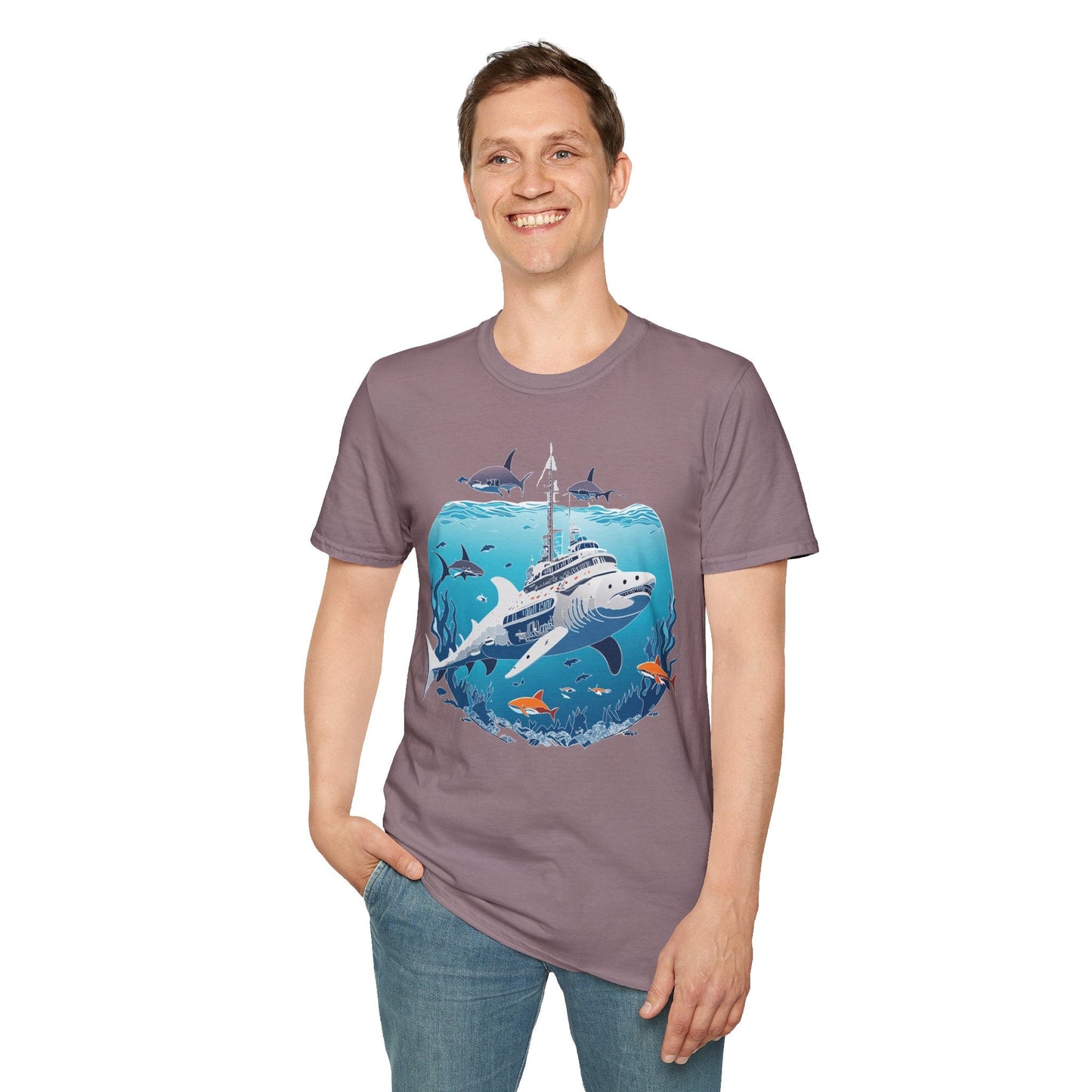 Ocean Tee Shirt Unisex Softstyle 64000 Ring Spun Cotton Art Design Tee For Everyday Comfort