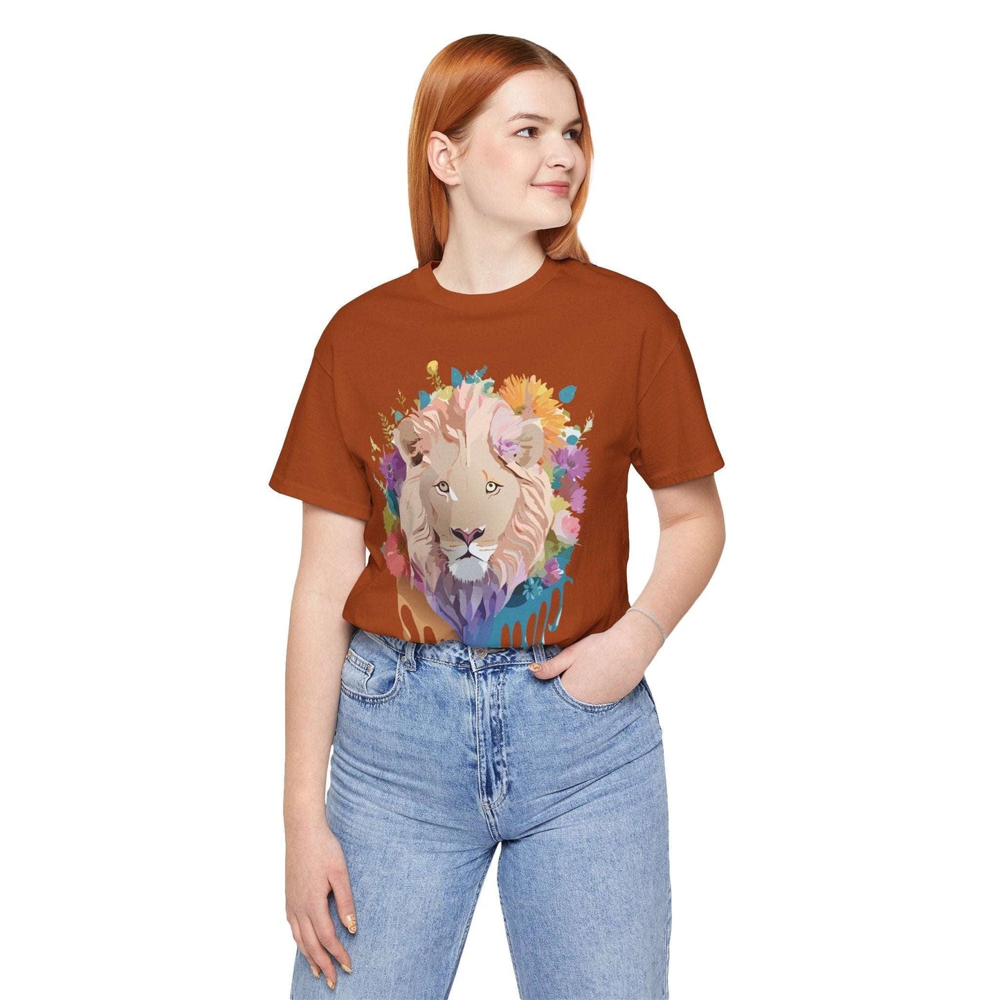 Lion Graphic Tee Unisex Short Sleeve Shirt By Adelpha Vintage Inspired Premium Artwork