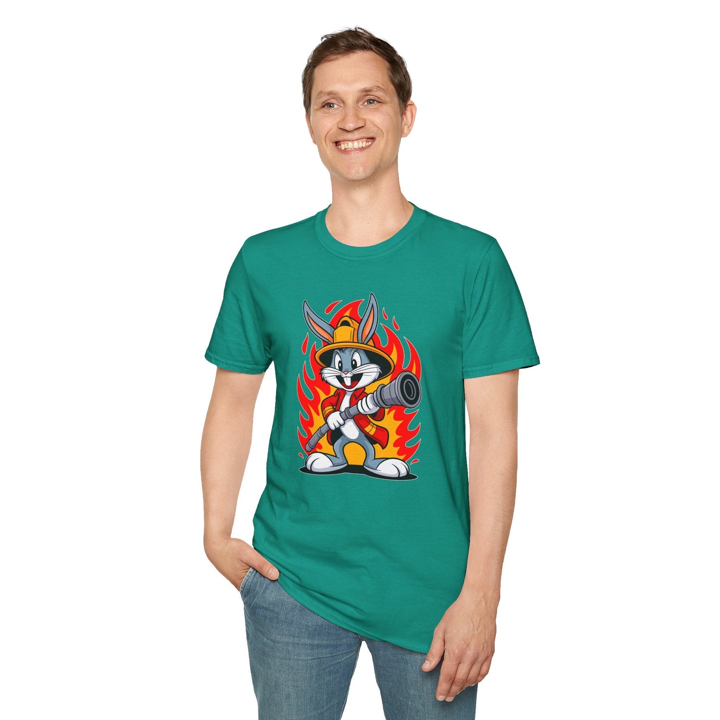Cartoon Bunny Graphic Unisex Cotton Animal Animation Artwork Design Tee 11