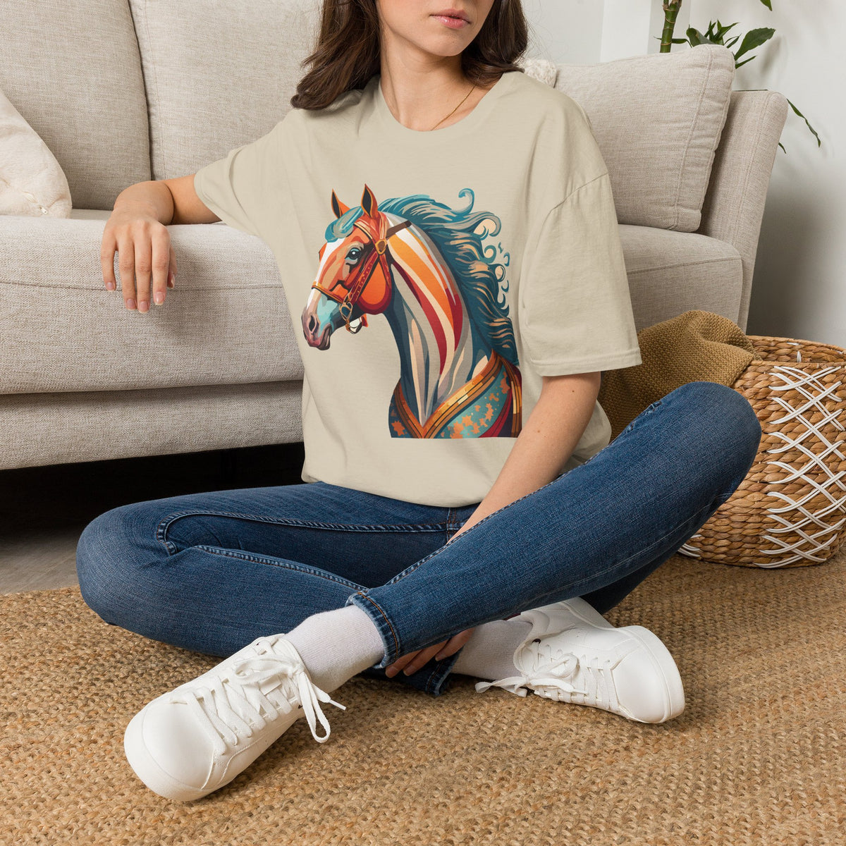 Colorful Abstract Horse T-Shirt | Artistic Stallion Tee