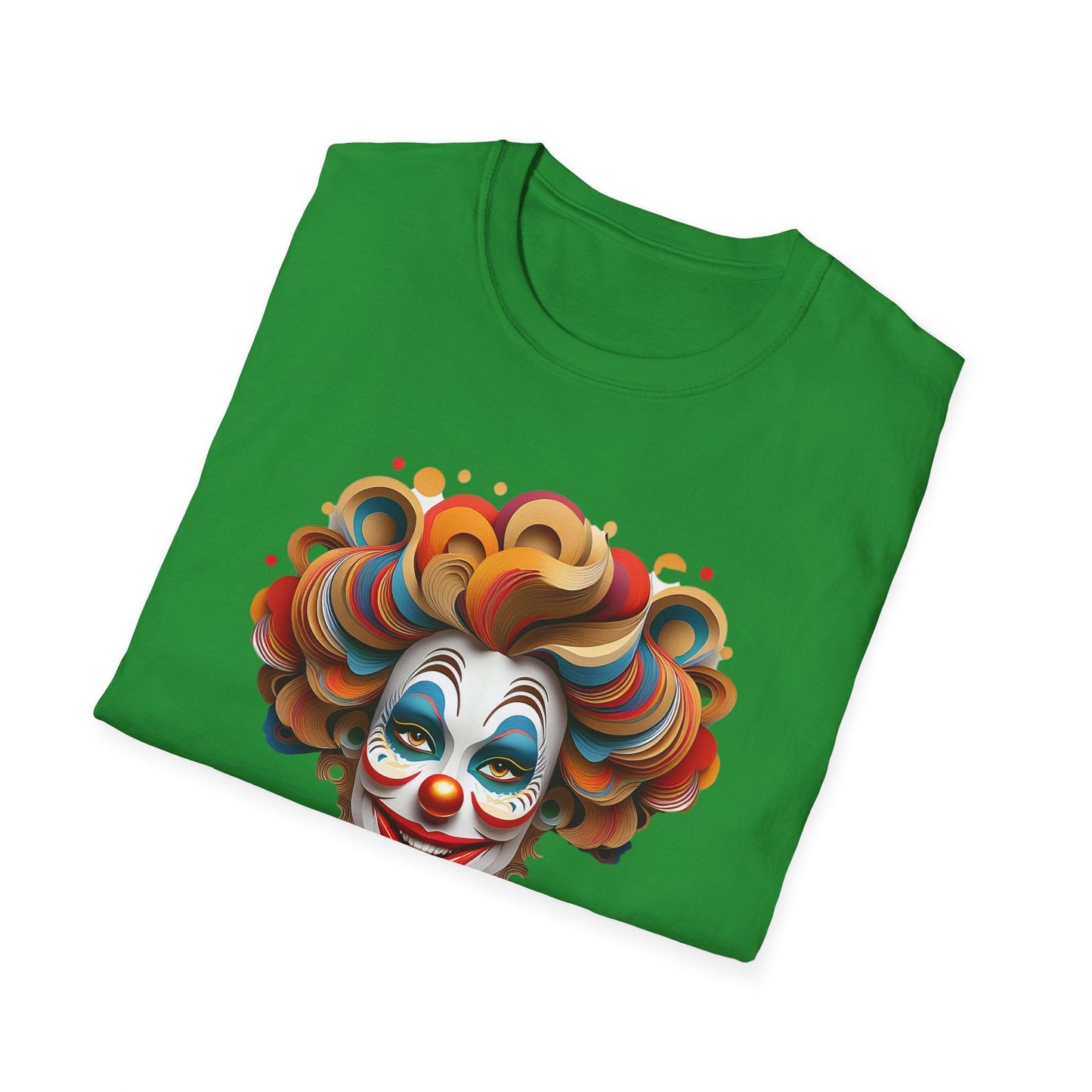 Unisex Clown Shirt Funny Man Circus Tee Short Sleeve Gildan Softstyle 64000 Cotton