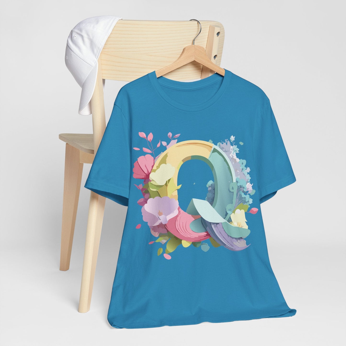 Letter Q Graphic Tee Unisex Short Sleeve Vintage Inspired Art Adelpha Tee Premium Cotton Comfort