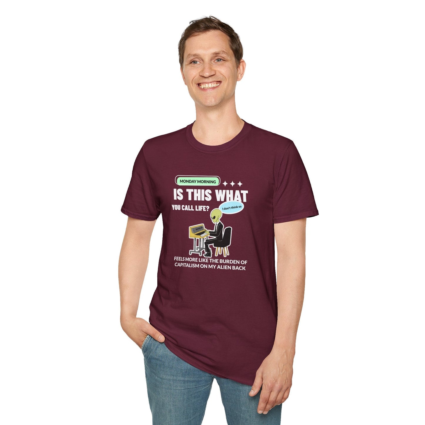Alien Office Worker T-Shirt Unisex Cotton