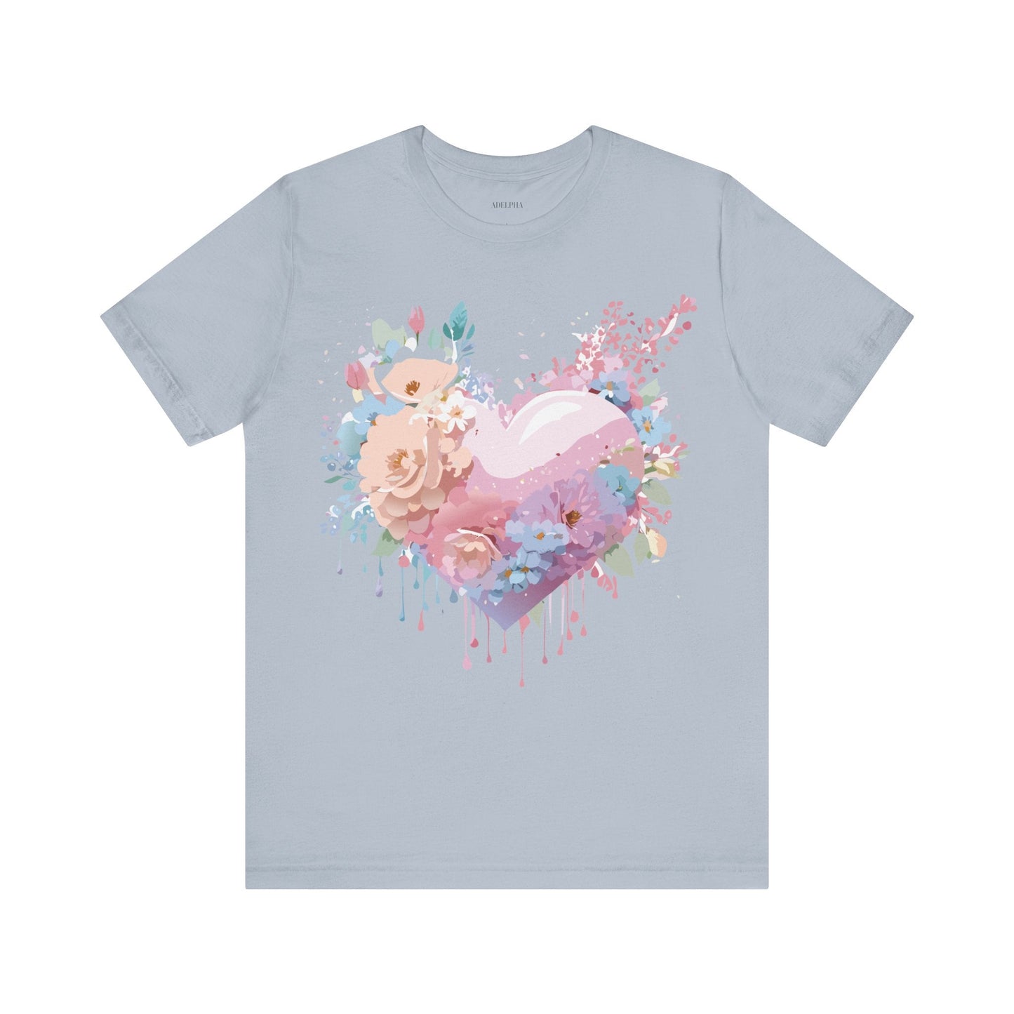 Valentine Day Graphic Unisex 100 Cotton Vintage Artwork with Love and Flower Design Tee 29