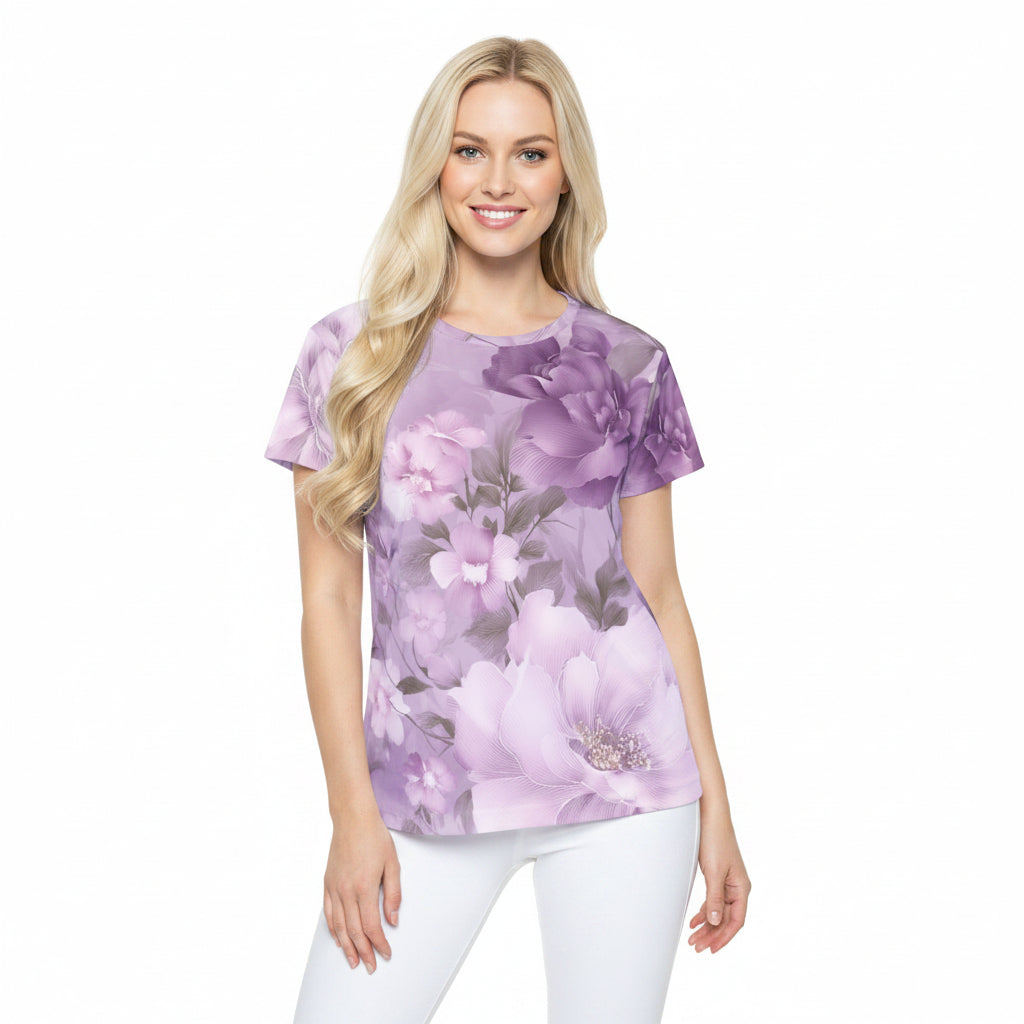 Women Poly Shirt with Floral Print F296