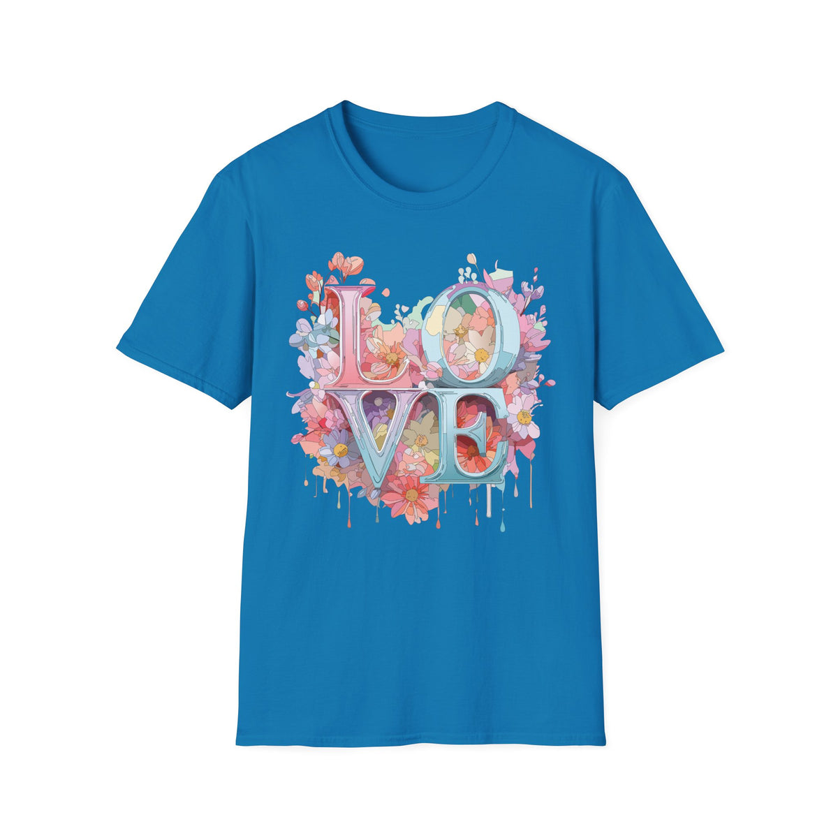 Floral LOVE Typography T-Shirt | Flower Letters Tee