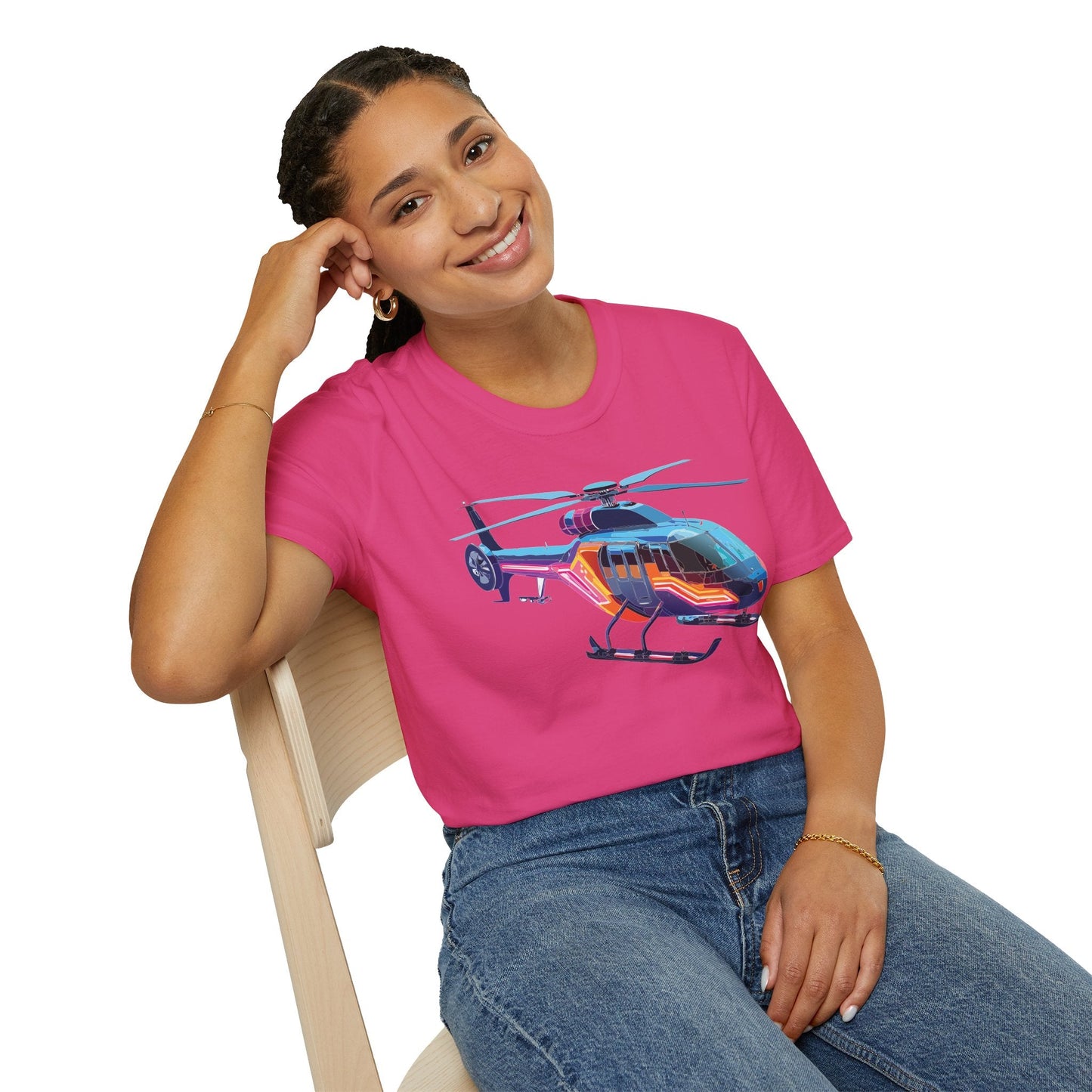 Chopper Helicopter Graphic Unisex Cotton Softstyle Short Sleeve Tee 10