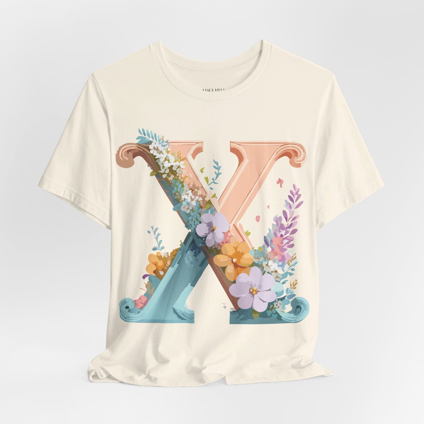 Letter X Shirt Unisex Jersey Graphic Tee By Adelpha With Vintage Inspired Artwork Short Sleeve