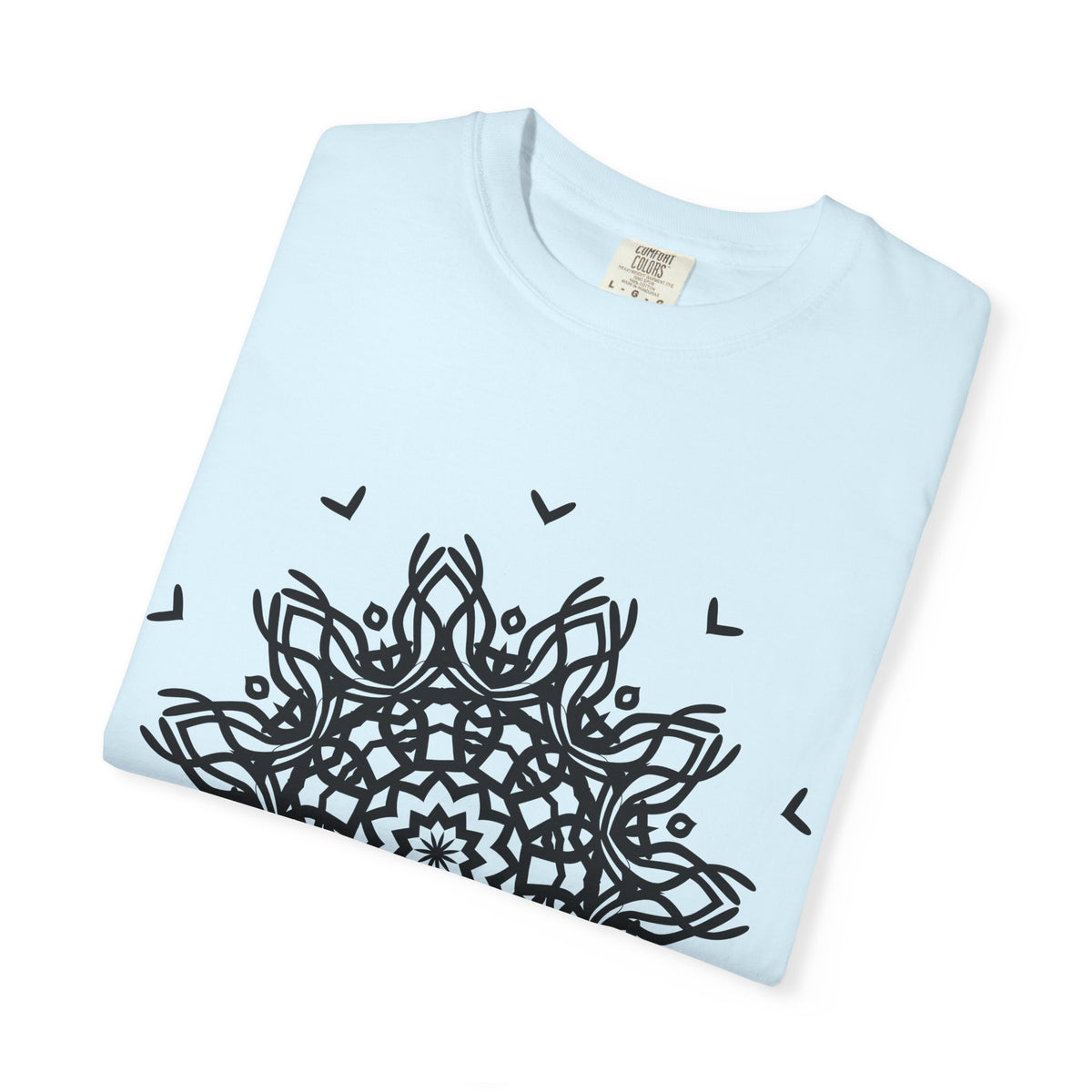 Unisex Garment Dyed Cotton T-Shirt with Mandala Graphic Design