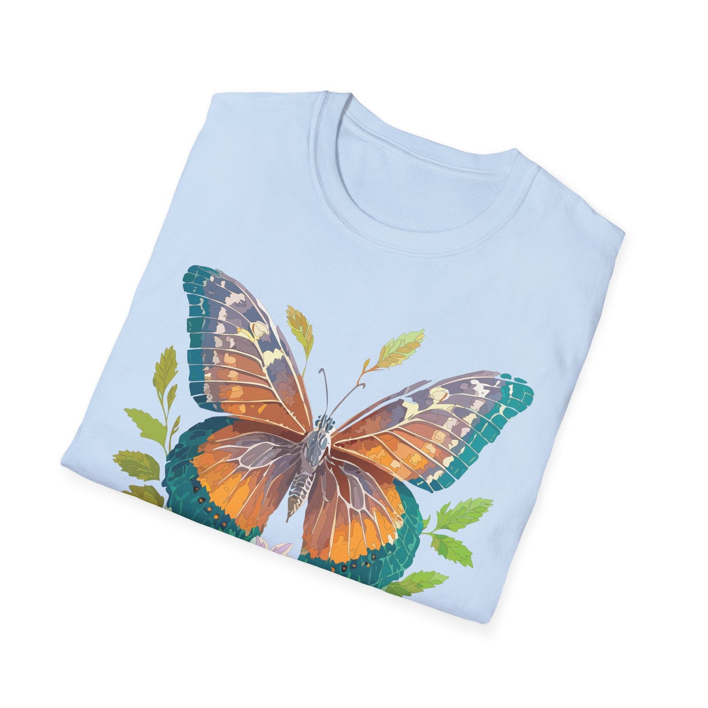 Unisex Butterfly Shirt With Monarch Design Cotton Tee Gildan 64000 Softstyle Comfort