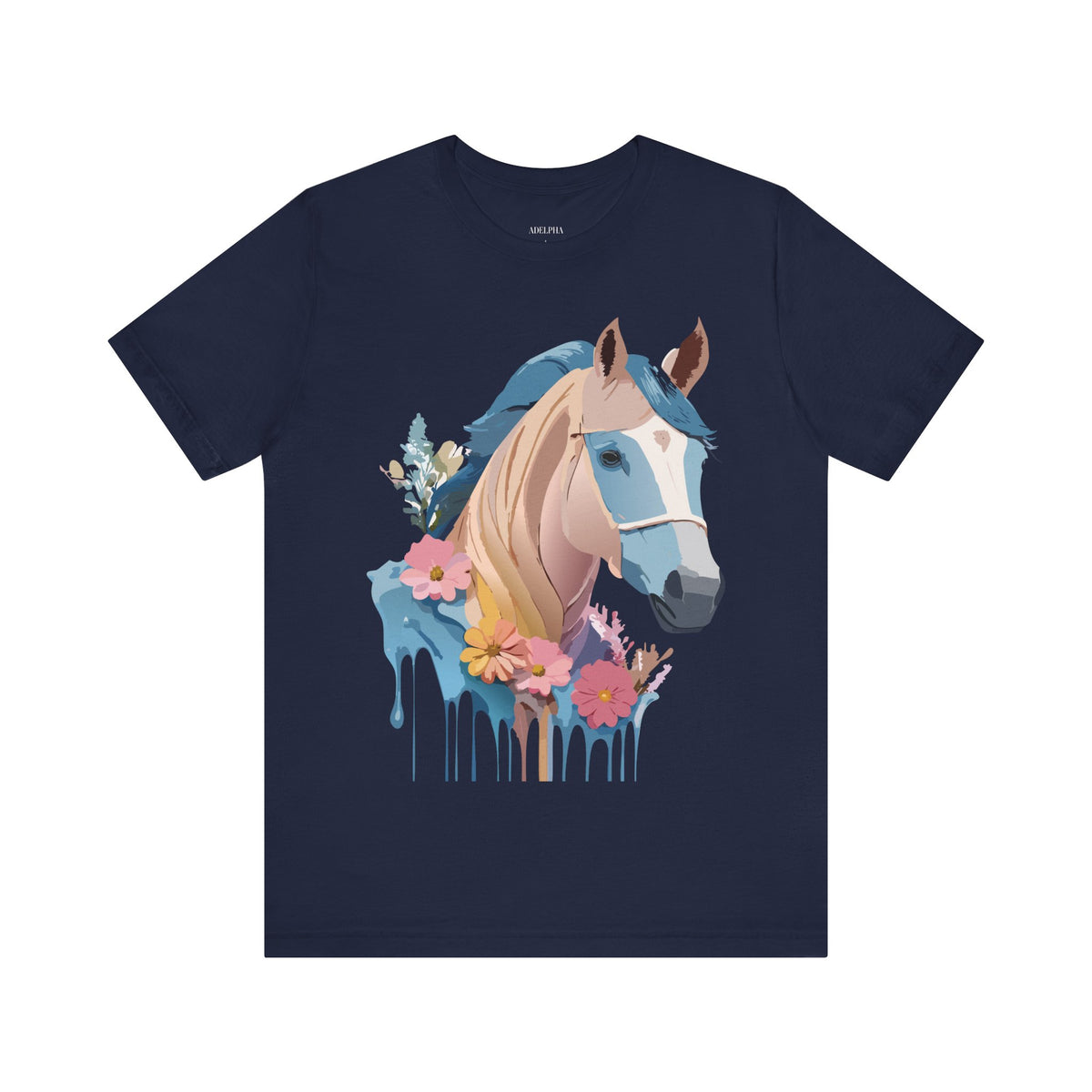 Horse Graphic Unisex Cotton Bella+Canvas Tee with Art Animal Design e33