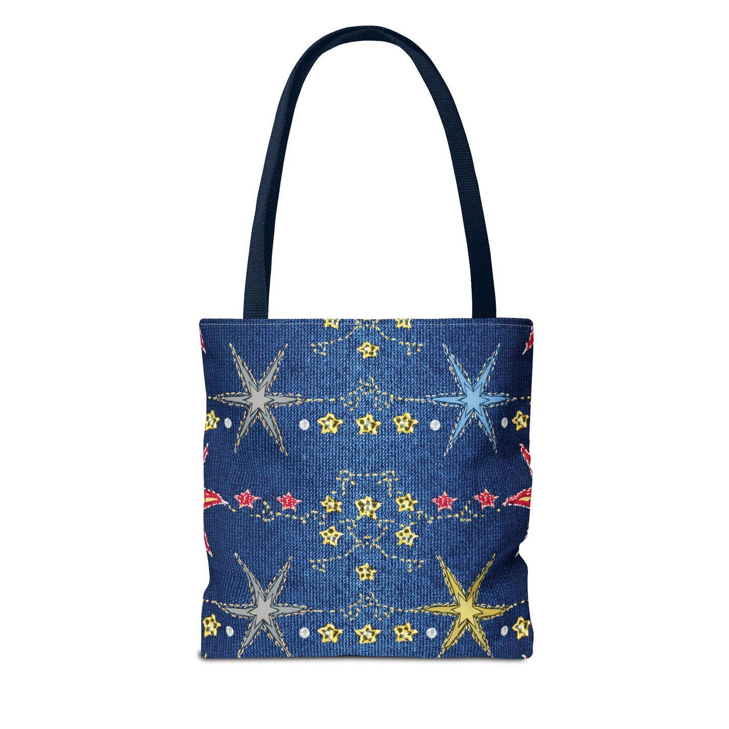 Denim Fabric Imitation Print Unisex Canvas Bag Poly Spun 3 Sizes Tote Bag 181