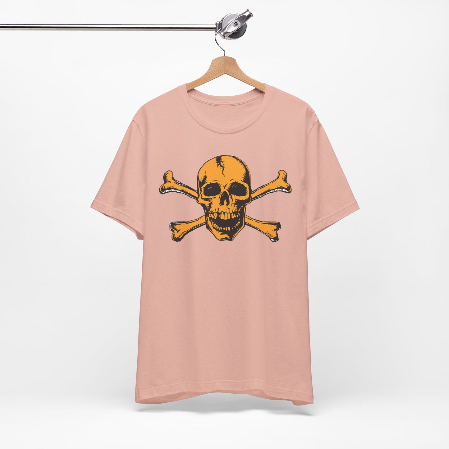 Orange Skull Graphic Design Tee, Skull Shirt, Vintage Tees, Art Design T-Shirt, Vintage Graphic Tee, Art Shirts with Skulls