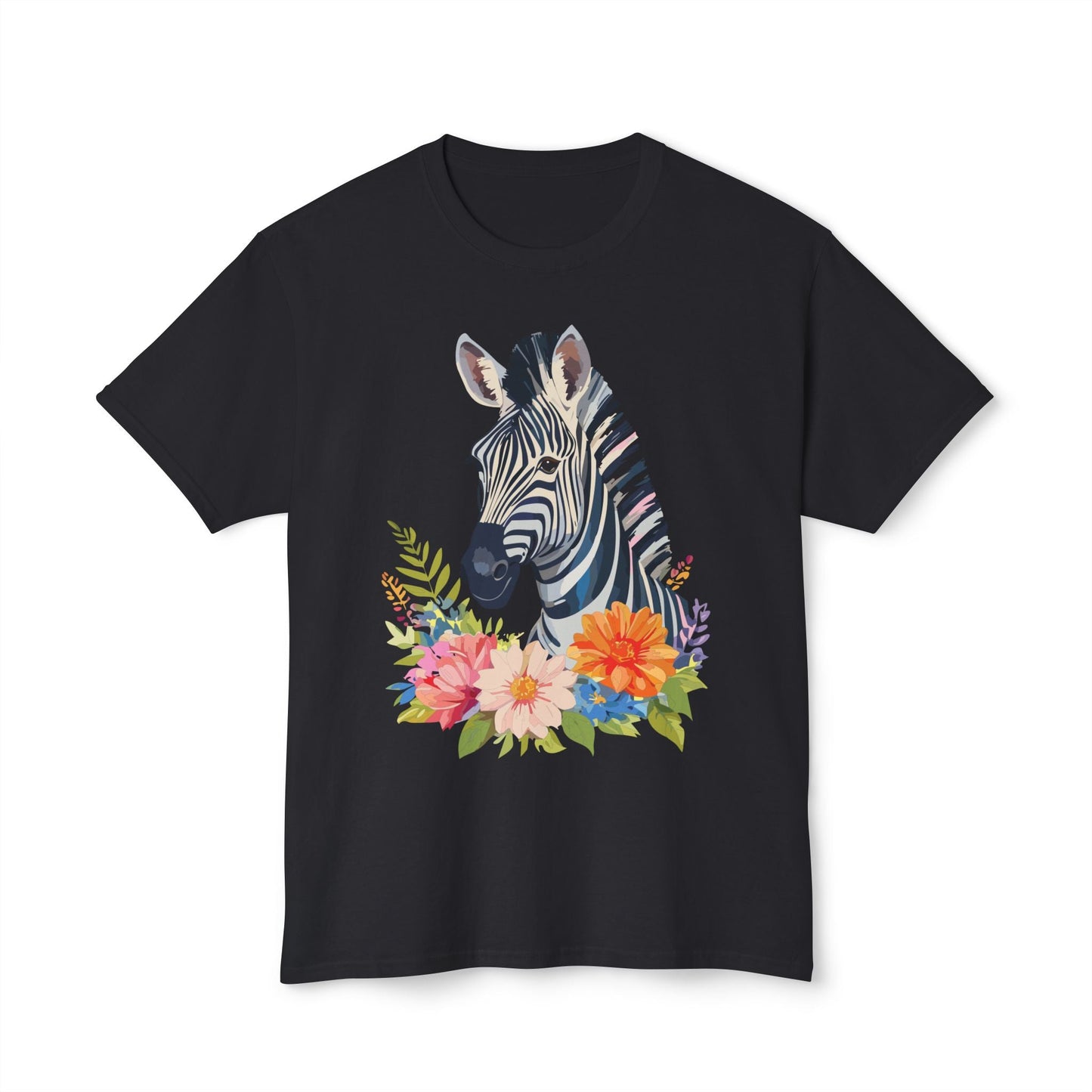 Unisex Zebra Art T Shirt With Full Color Print 100 Percent Cotton Jersey Tee Premium