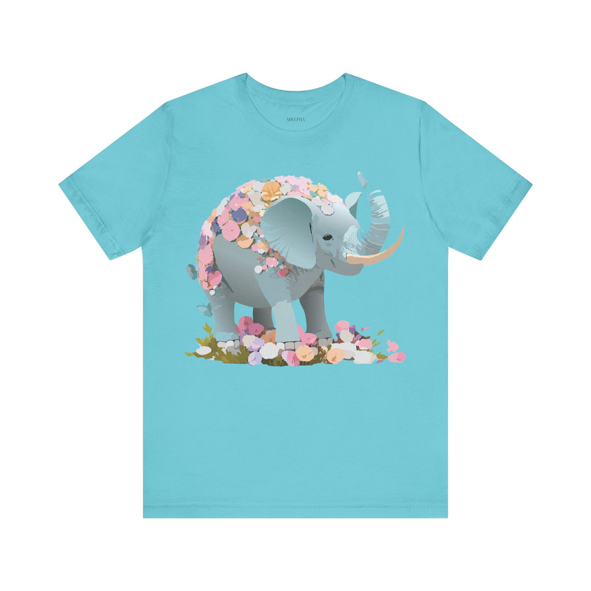 Elephant Graphic Unisex Cotton Bella+Canvas Tee with Art Animal Design e126