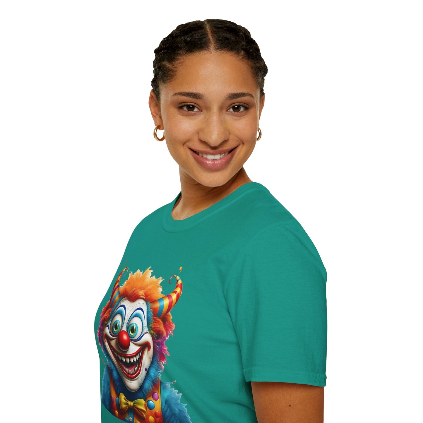 Unisex Clown Shirt Circus Tee Funny Man Shirt Scary Man Shirt Gildan Softstyle 64000
