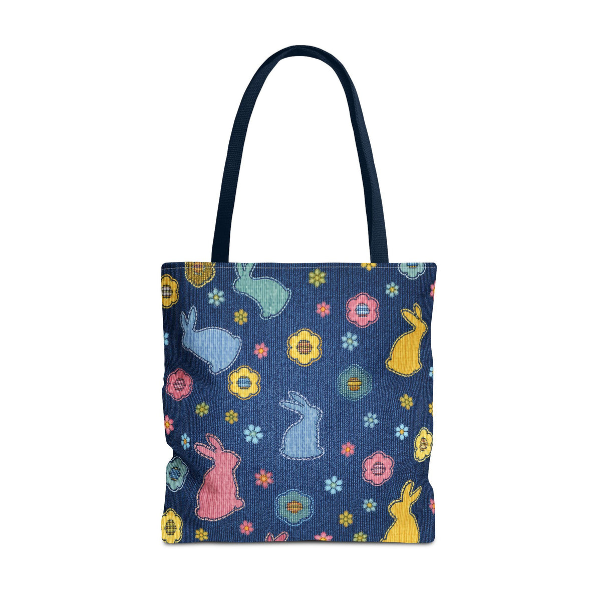 Easter Graphic Design Denim Fabric Imitation Print Unisex Canvas Bag Poly Spun 3 Sizes Tote Bag 204-6