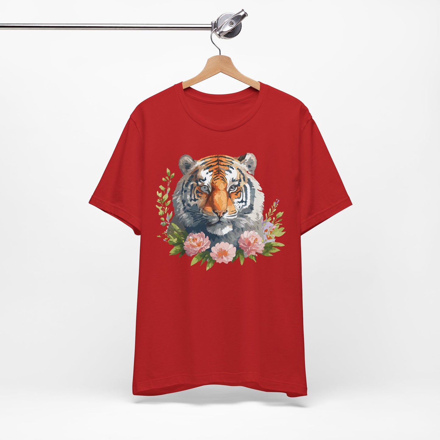 Floral Tiger Shirt, Animal Shirt, Tiger Tee, Unisex Tee, Floral T-shirt, T-Shirt with Animal