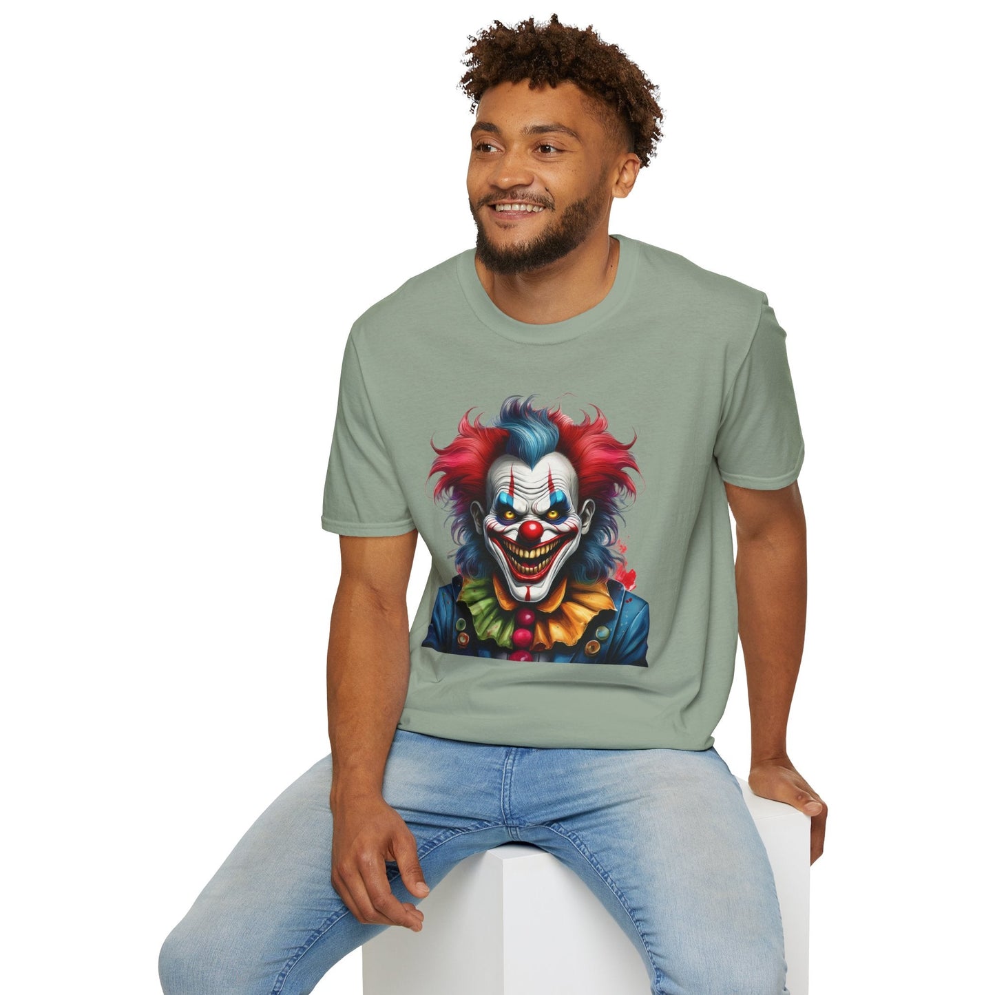 Unisex Clown Shirt Funny Man Tee Circus Theme Shirt Scary Man Shirt Softstyle Comfort