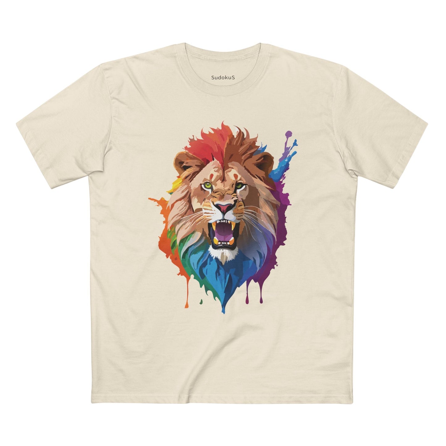 Lion Graphic Unisex 100 Cotton Staple Tee with Animal Design Artwork 27