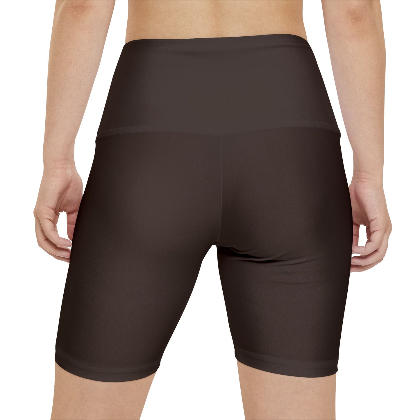 Dark Coffee Chocolate Women's Workout Shorts — High-Waist Biker Shorts for Gym & Yoga