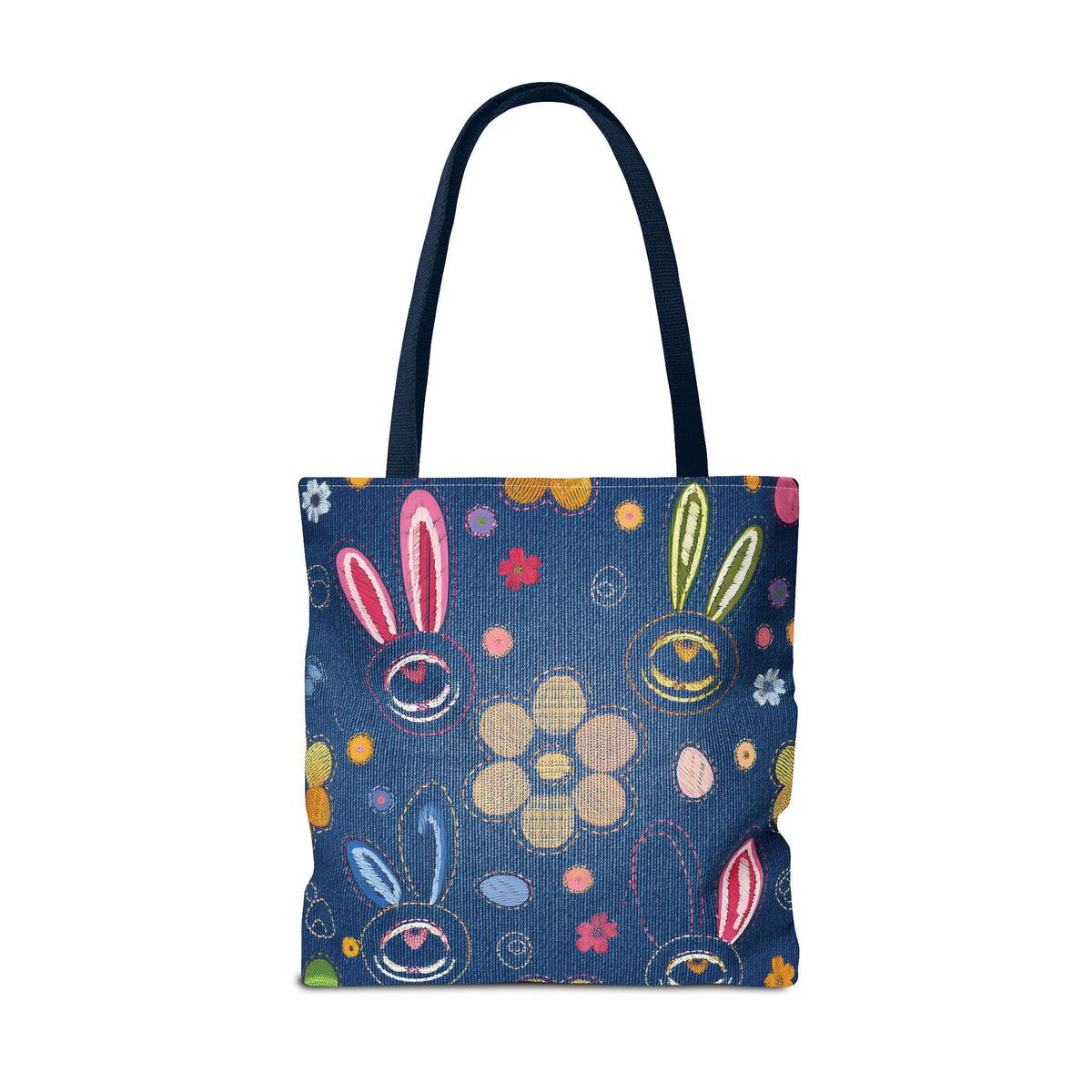 Easter Graphic Design Denim Fabric Imitation Print Unisex Canvas Bag Poly Spun 3 Sizes Tote Bag 204-9