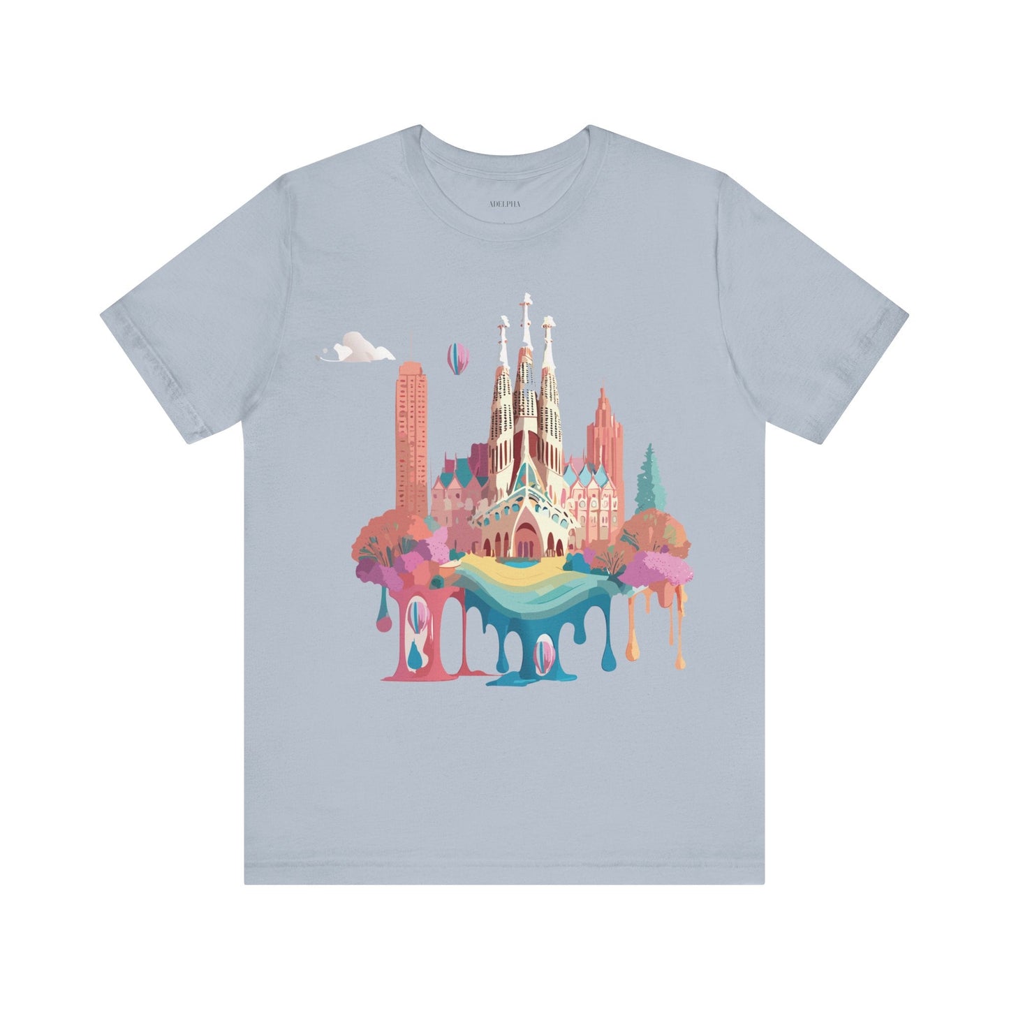 Adelpha Graphic Tee Barcelona Style Unisex Jersey Short Sleeve Vintage Inspired Shirt Casual Wear