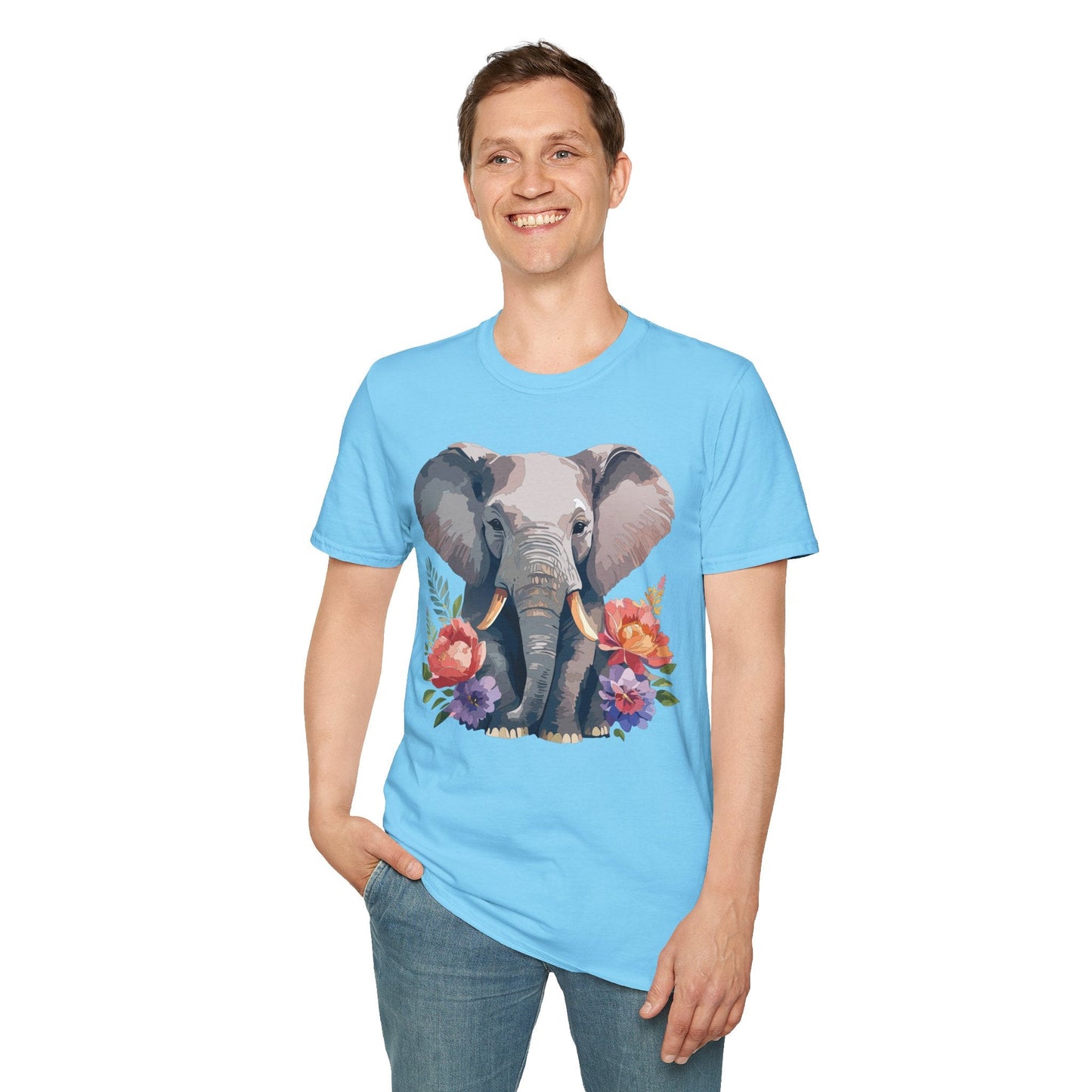 Elephant T Shirt Unisex Gildan Softstyle 64000 100 Percent Ring Spun Cotton Casual Tee