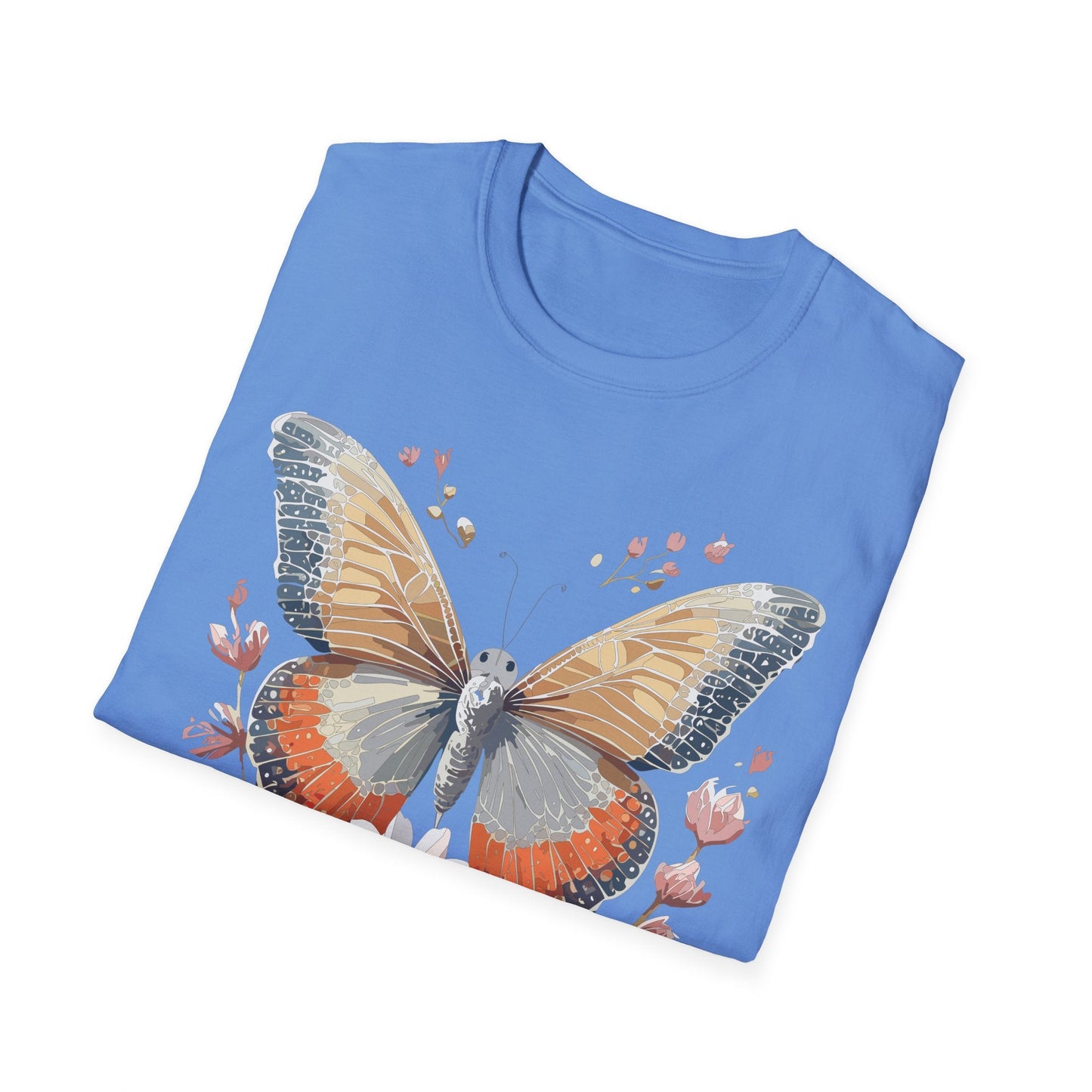 Unisex Butterfly T Shirt Softstyle Gildan 64000 Comfortable Durable Tee For Everyday Wear