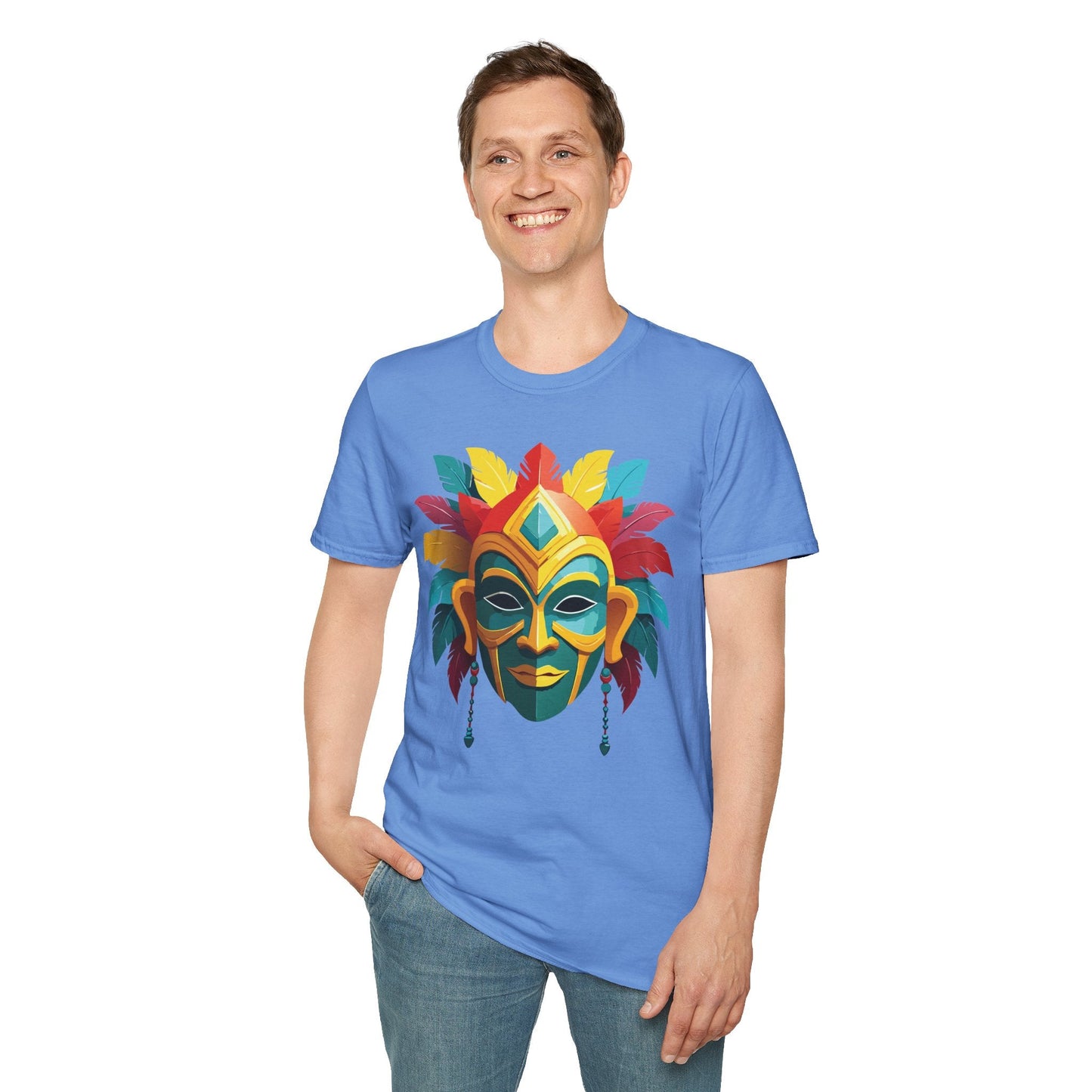 Mask Graphic Unisex Cotton Masquerade Design Artwork Tee 6