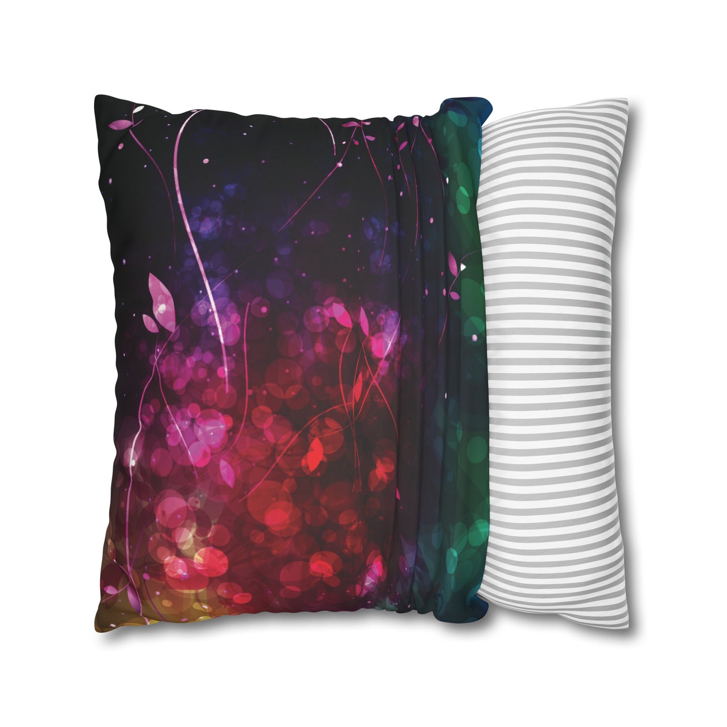 Faux Suede Pillowcase with Abstract print