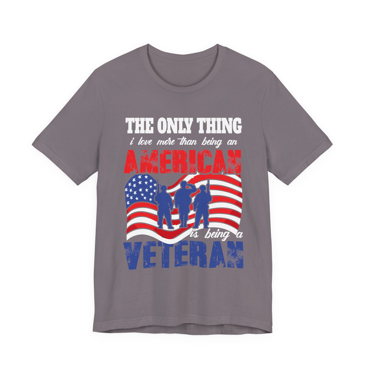 American Veteran silhouette flag T-Shirt Patriotic Veteran Unisex Cotton Tee v8