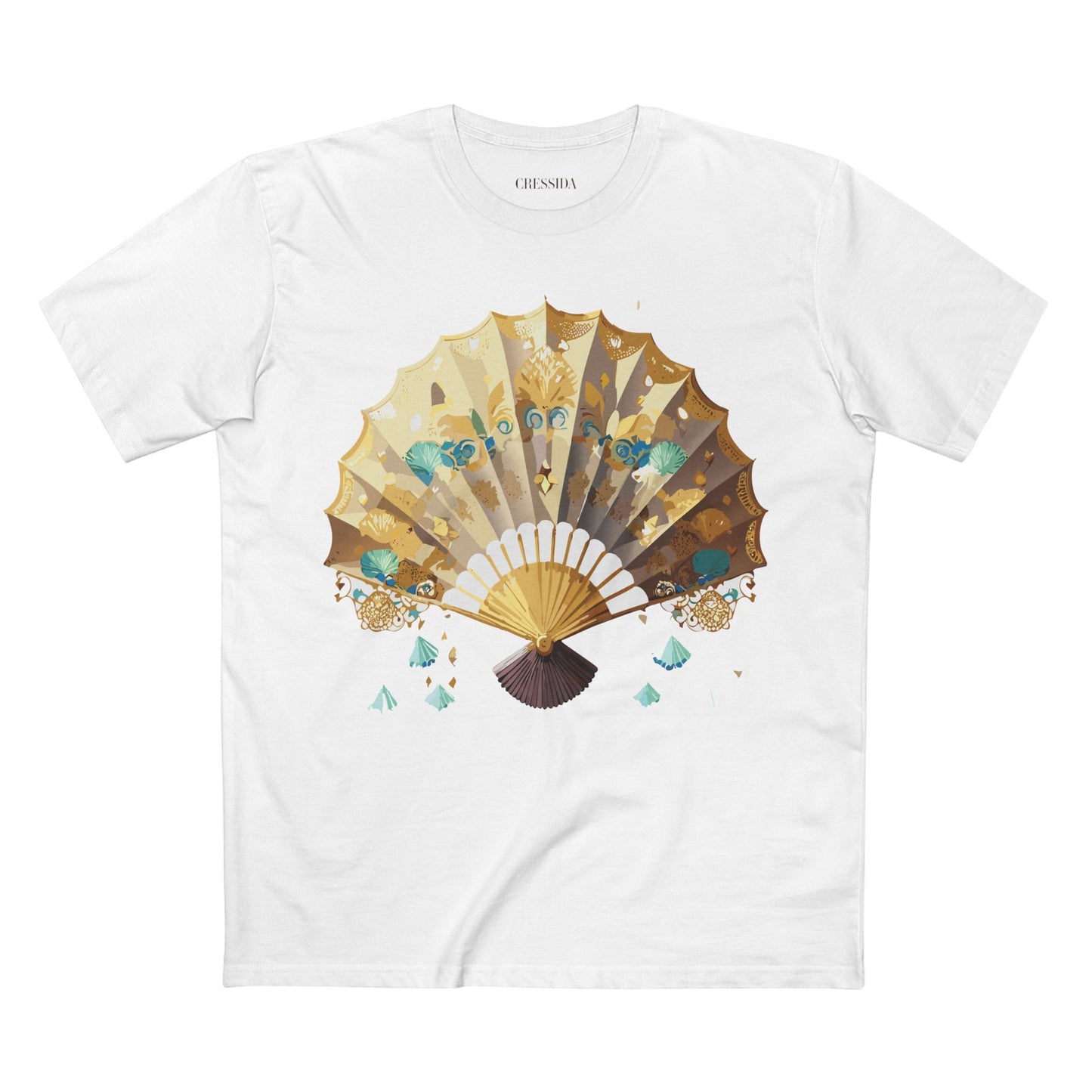 Antique Fan Graphic Design T-Shirt Unisex 100 Cotton Floral Carnival Artwork Tee 16