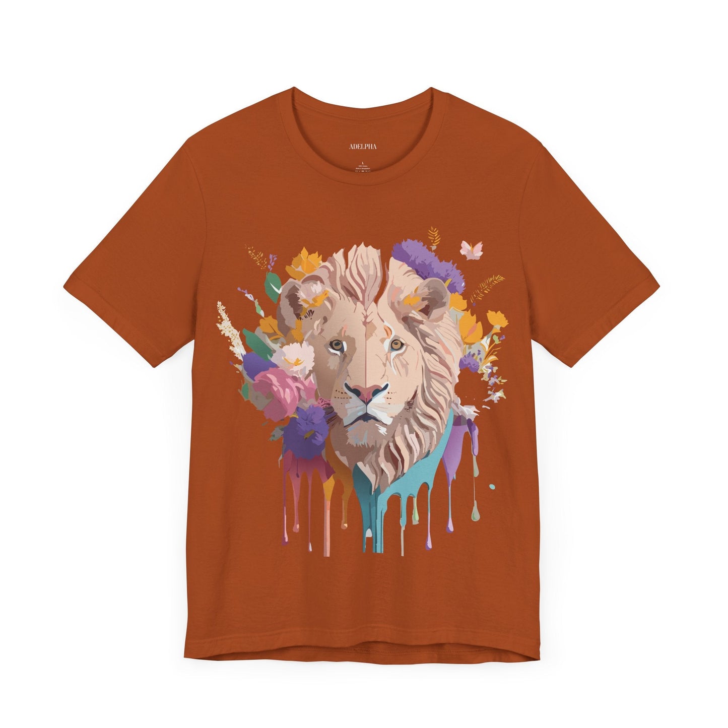Lion Shirt Graphic Tee Unisex Short Sleeve Vintage Inspired Artwork Adelpha Premium Quality