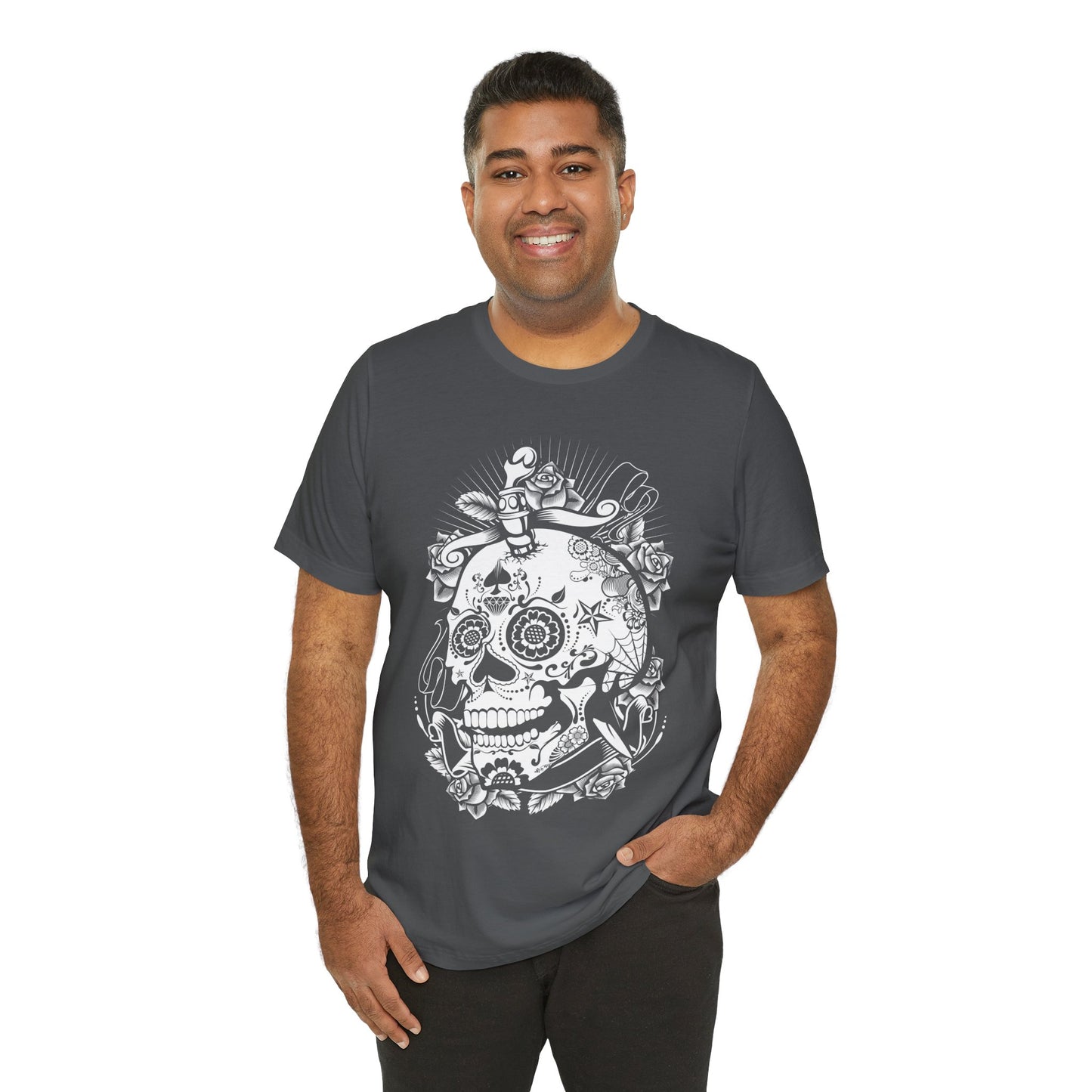 Unisex Cotton Tee Shirt with Skull