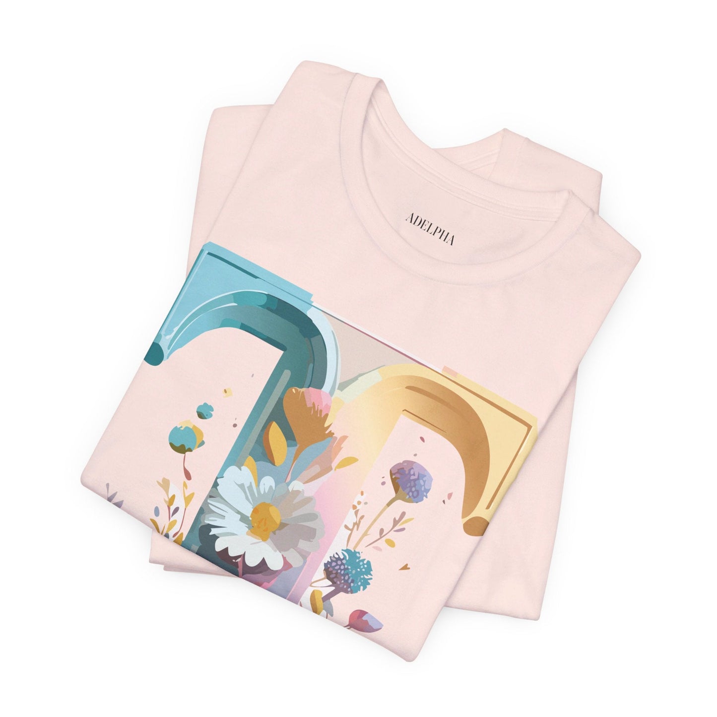 Unisex Letter T Shirt Graphic Tee With Vintage Adelpha Artwork Premium Comfort And Everyday Style