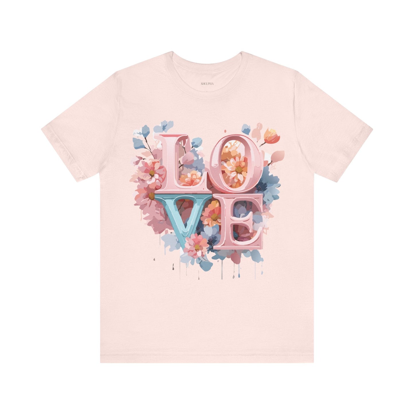 Valentine Day Graphic Unisex 100 Cotton Vintage Artwork with Love and Flower Design Tee 57