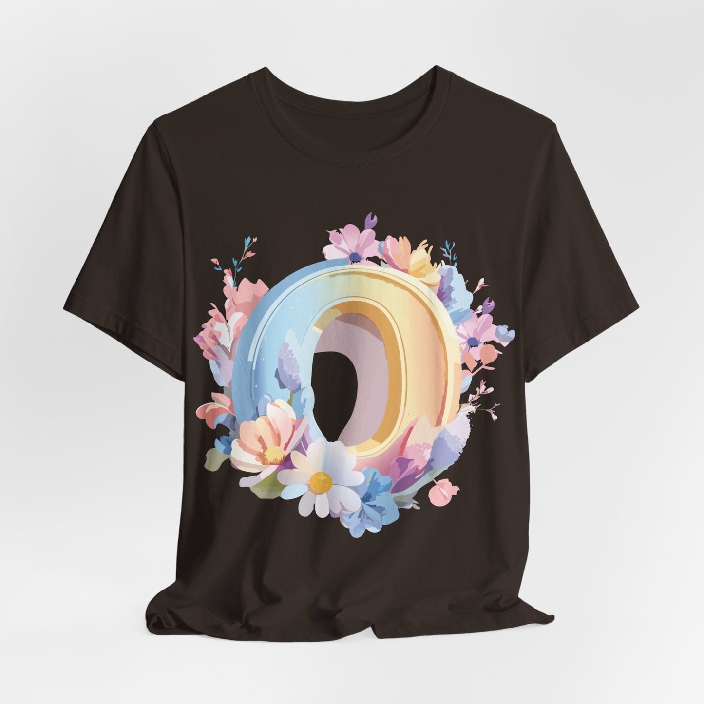 Letter O Unisex Graphic Tee  Art Design Vintage Inspired Short Sleeve Jersey