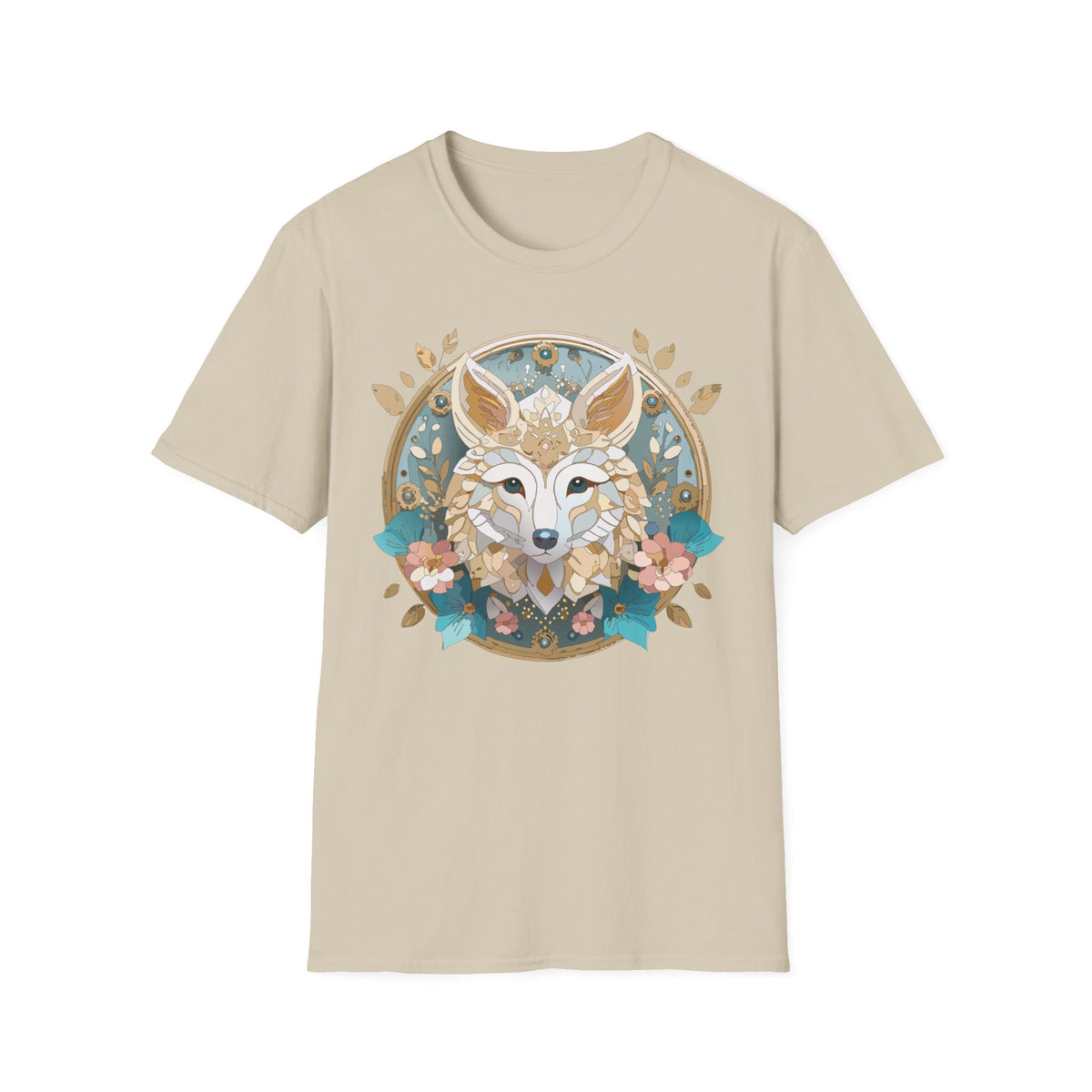 Floral Fox Mandala T-Shirt | Boho Fennec Fox Illustration