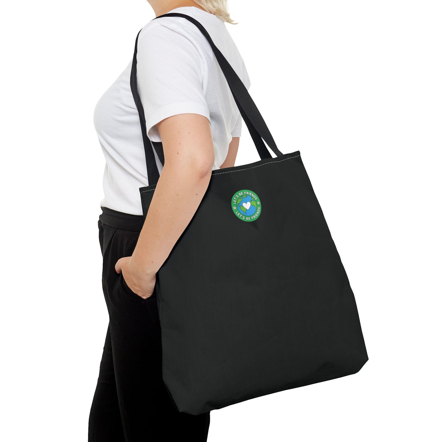 ECO BLACK COLOR CANVAS BAG HIGH-QUALITY 100% SPUN POLYESTER 3 SIZES BAG-E1