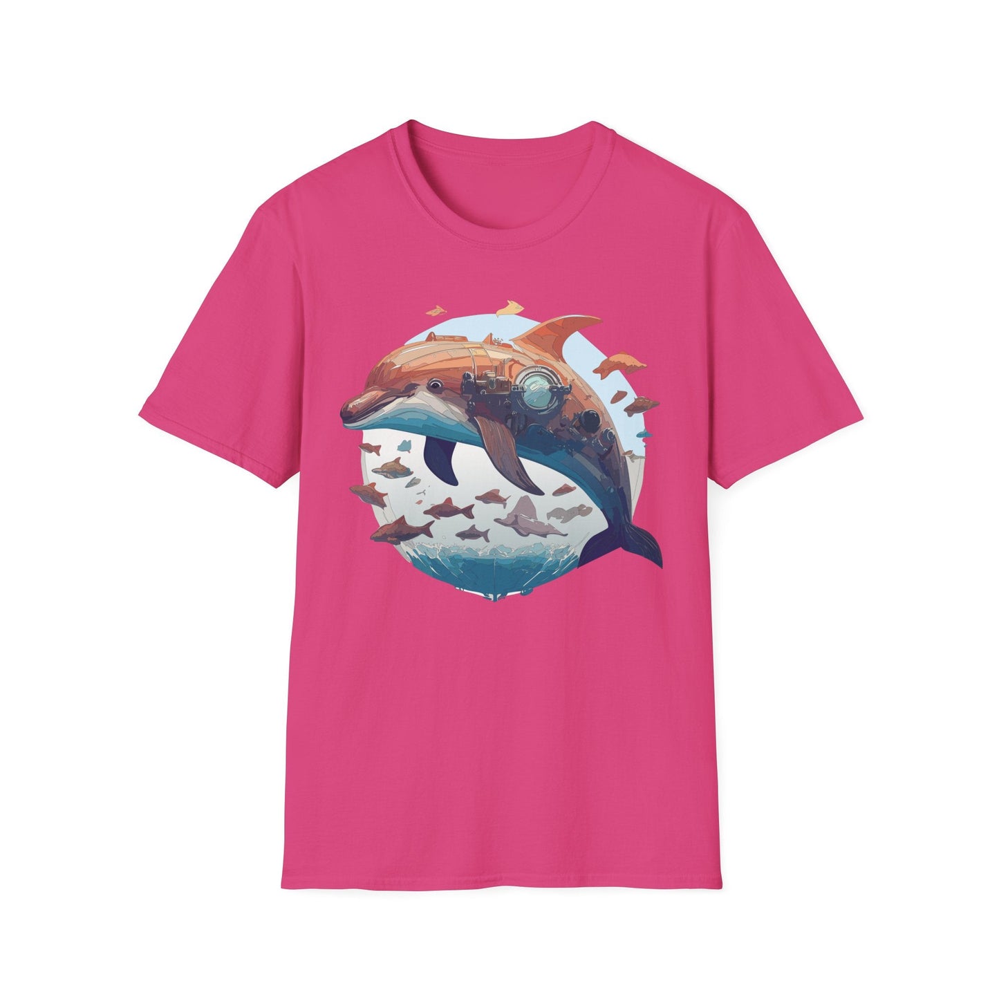 Unisex Dolphin Shirt Softstyle Tee Gildan 64000 Ring Spun Cotton Animal Graphic Design
