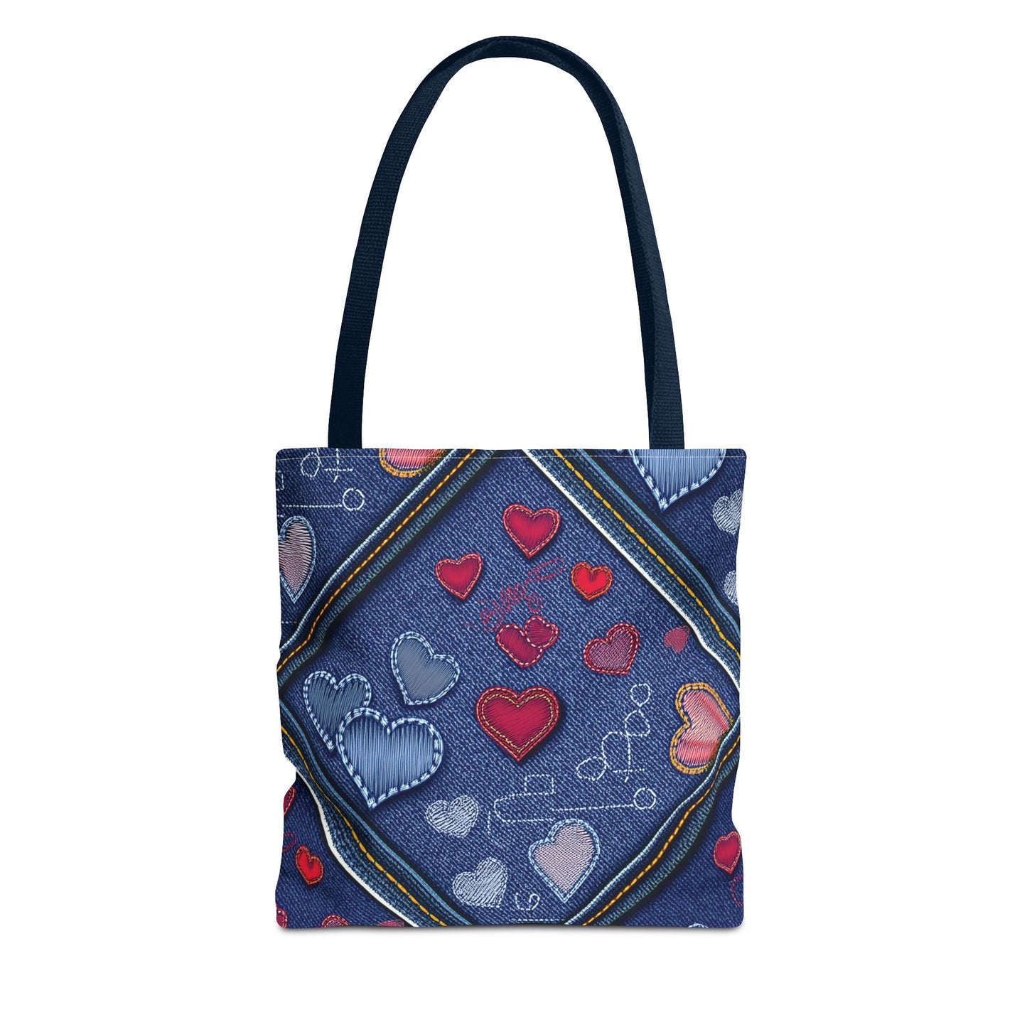 Love Day Graphic Design Denim Fabric Imitation Print Unisex Canvas Bag POLY 3 Sizes Tote Bag 201-30