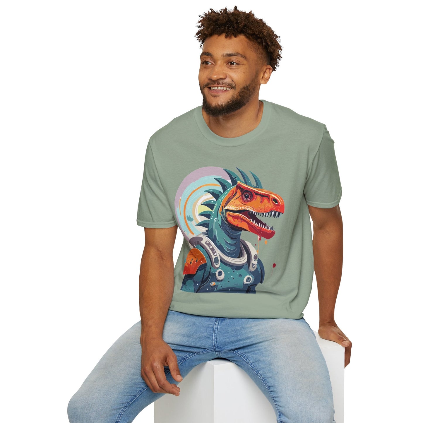 Unisex Gildan Softstyle 64000 Alien T Shirt With Cosmos Space Alien Art Graphic Tee