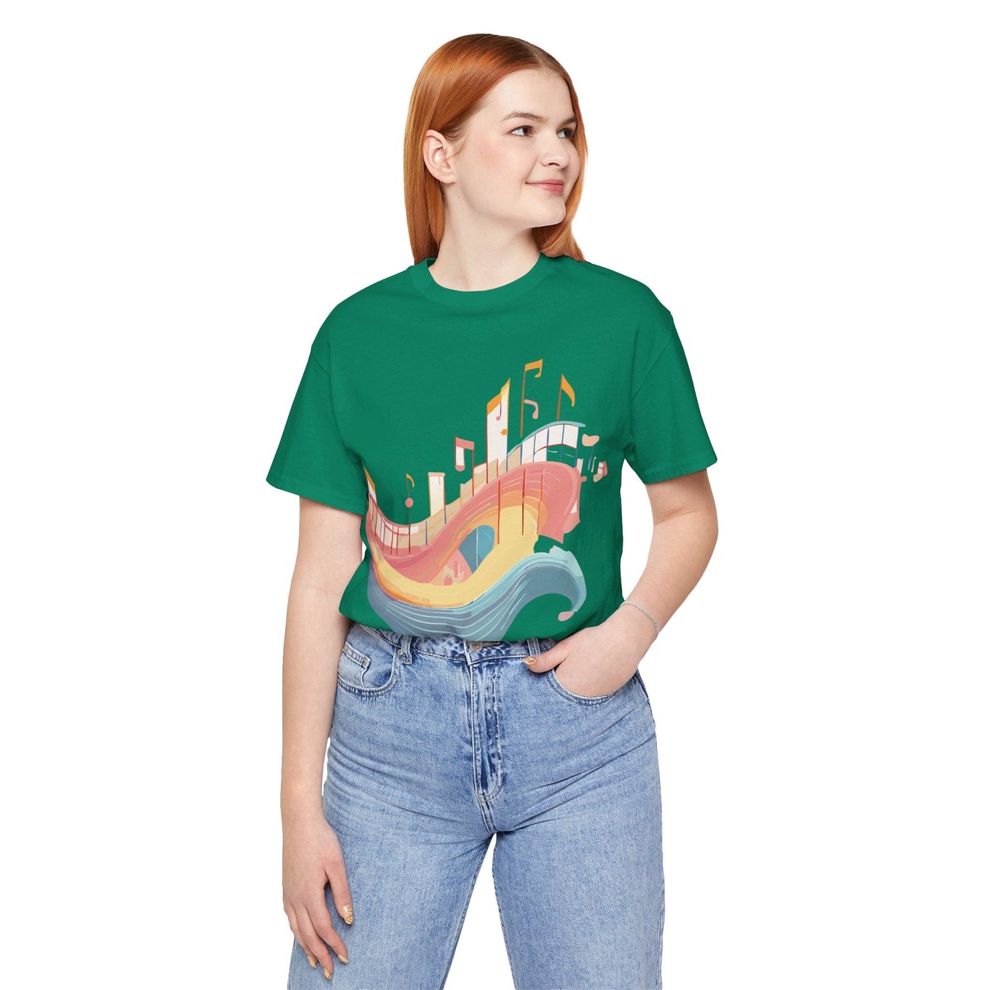 Music Graphic Unisex 100 Cotton Vintage Art with Musical Elements Tee 22