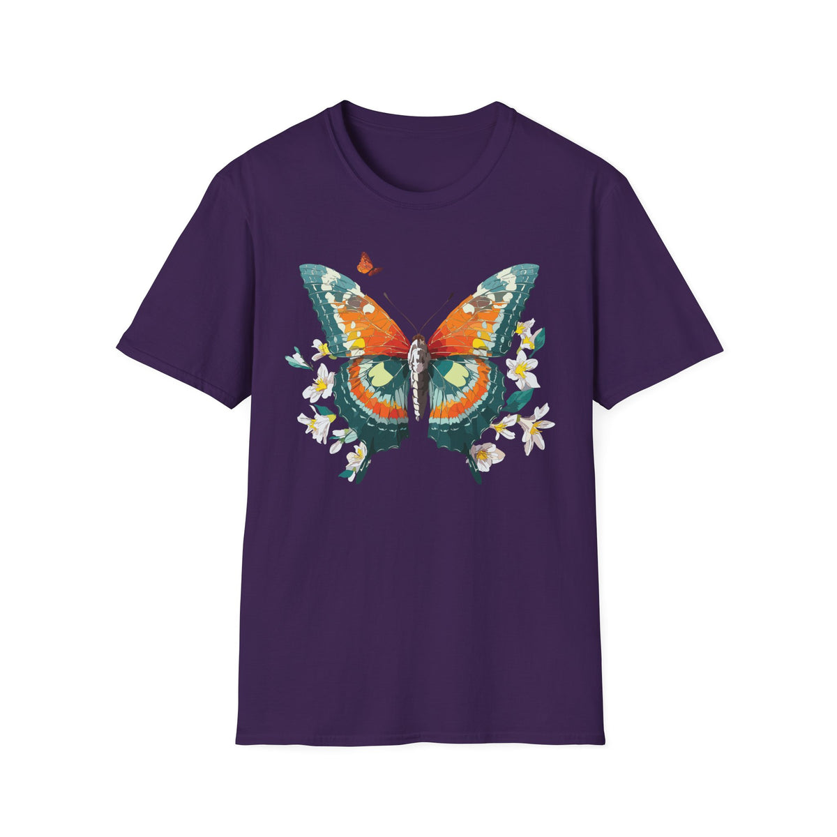 Colorful Watercolor Butterfly T-Shirt | Floral Graphic Tee Unisex 100 Cotton Gildan T-Shirt